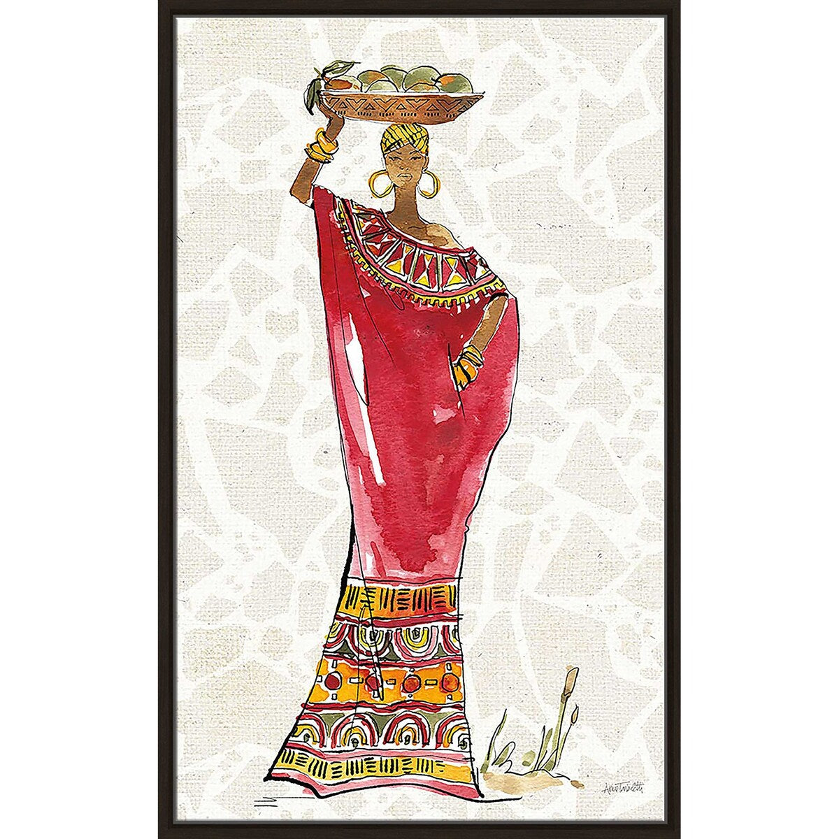 African Flair IX Print on Floating Canvas - Stunning Wall Art for Living Room, Bedroom & Office Decor | Handmade African Inspired Artwork