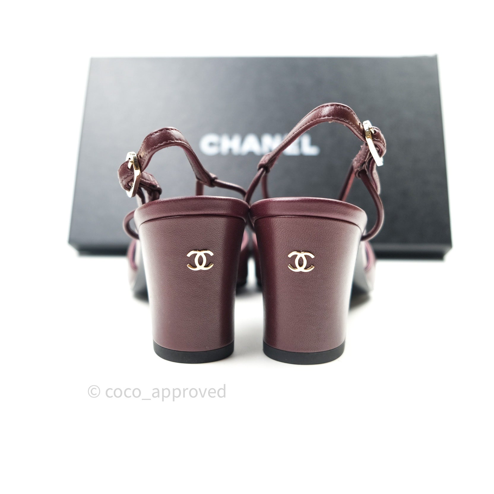 Chanel Burgundy Bow Satin Toe Cap Slingback Classic Pumps - Women's Luxury High Heels for Parties, Weddings & Special Occasions