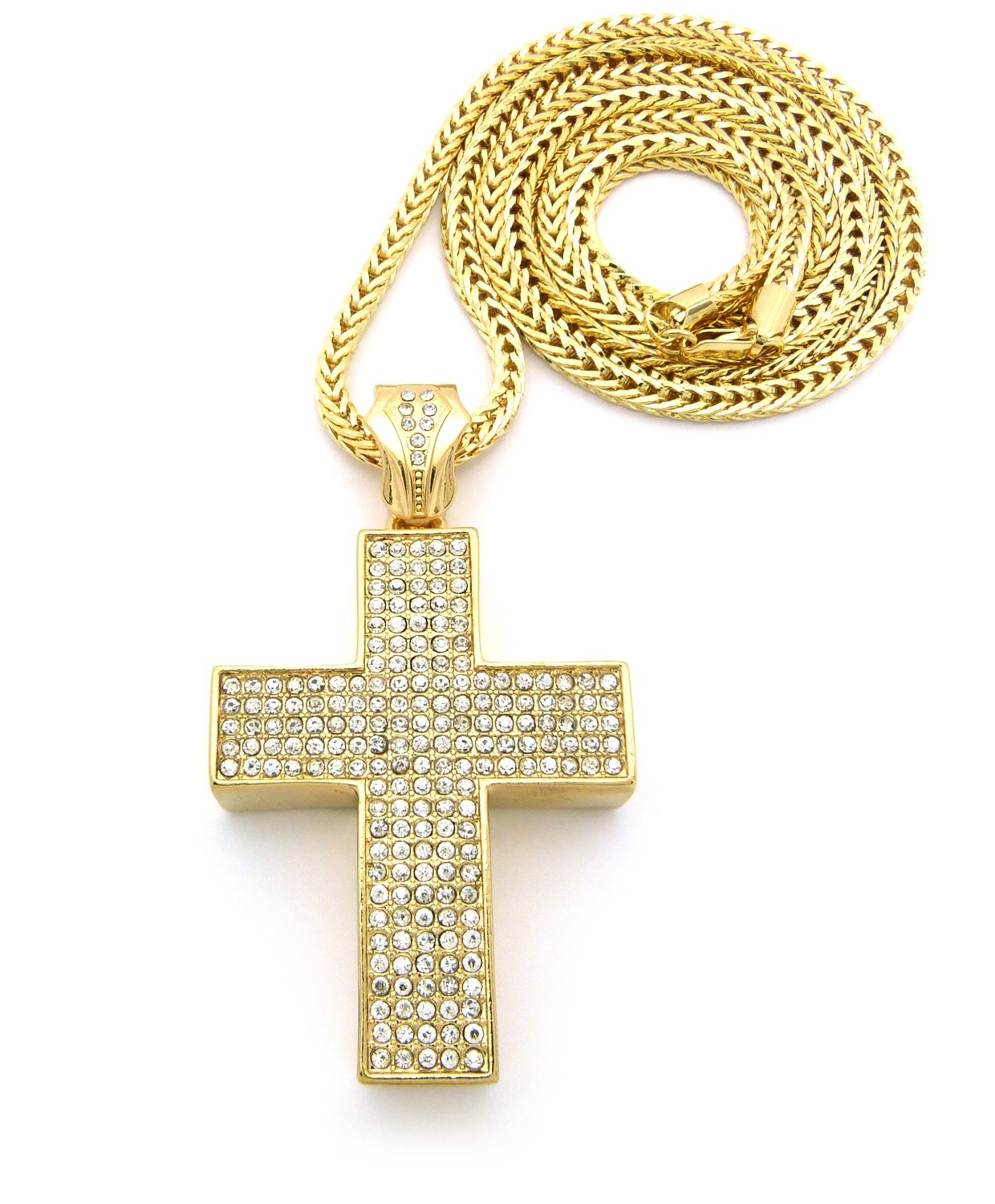 NYFASHION101 Stainless Steel Cross Pendant Necklace with 36