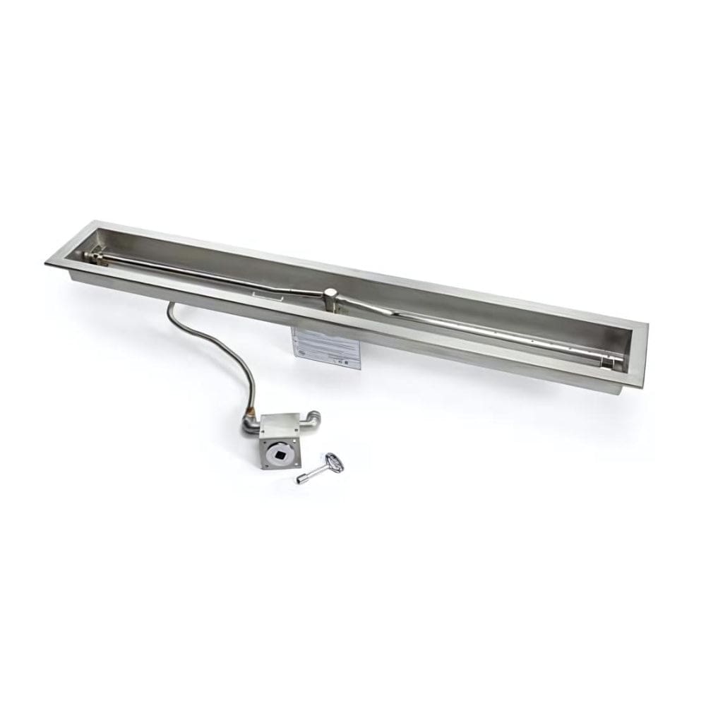 Premium HPC Linear Trough Gas Fire Pit Insert with Match Lit Ignition - Outdoor Patio Heating Solution for Backyard, Garden & Poolside Gatherings