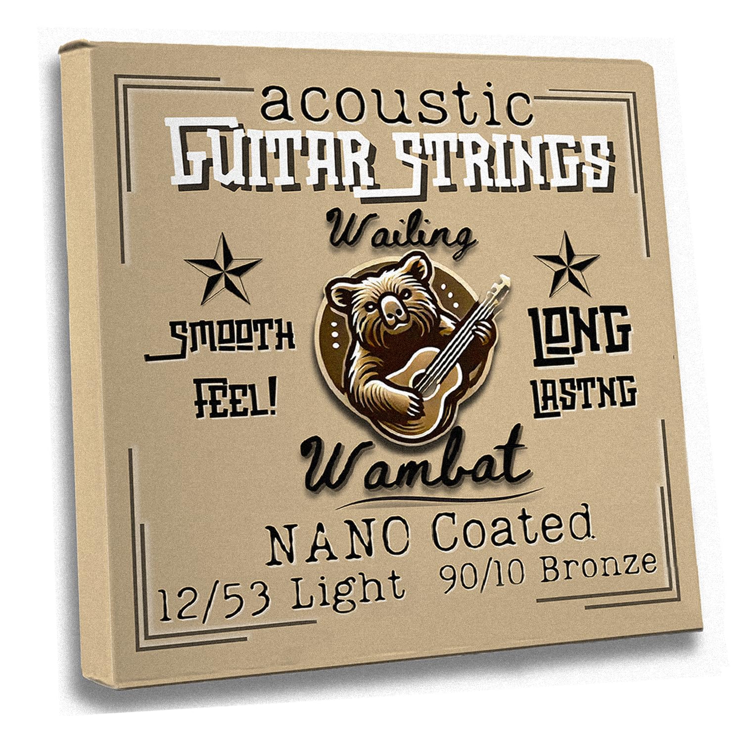 Premium Acoustic Guitar Strings 12-53 Light Gauge - Phosphor Bronze with Nano Coating for Long-Lasting Durability & Smooth Feel | 90/10 Bronze Alloy | Perfect for Concerts, Practice & Studio Recording