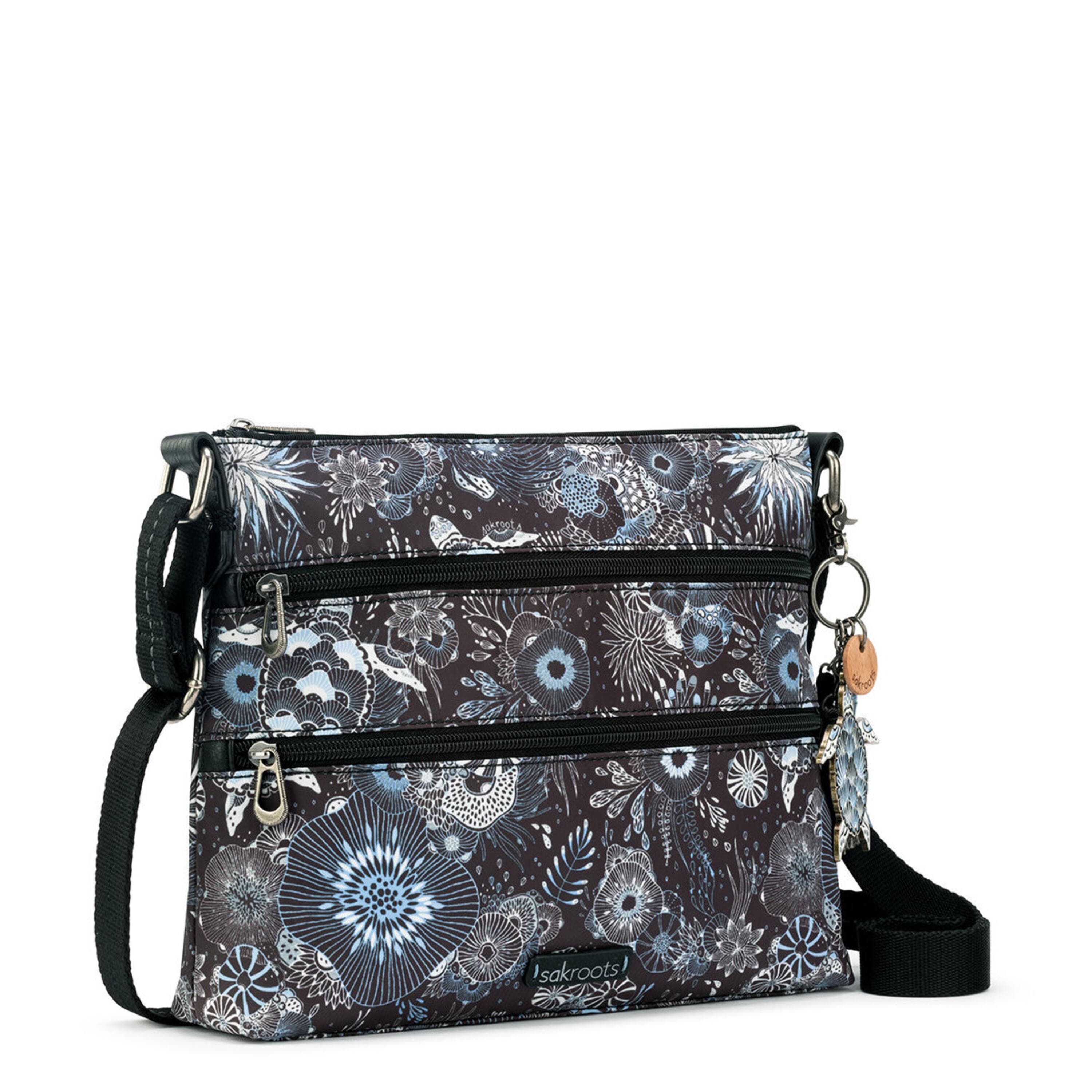 Eco-Friendly Crossbody Bag in Midnight Seascape - Sustainable Twill Fabric for Women, Perfect for Travel, Shopping & Everyday Use