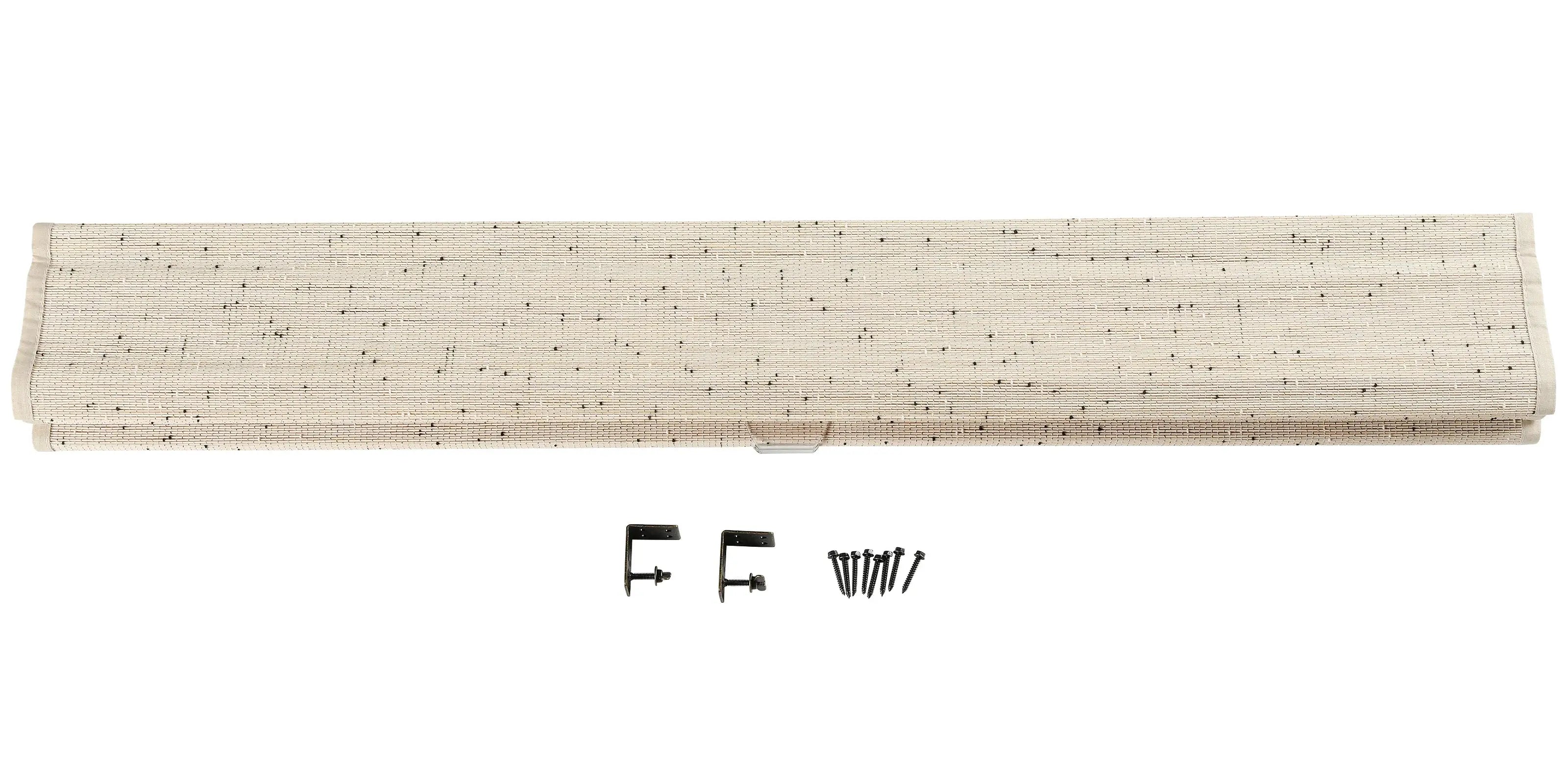 Sybil Bamboo Roman Shade - Winter White Window Treatment | Natural Eco-Friendly Blinds for Living Room, Bedroom & Office