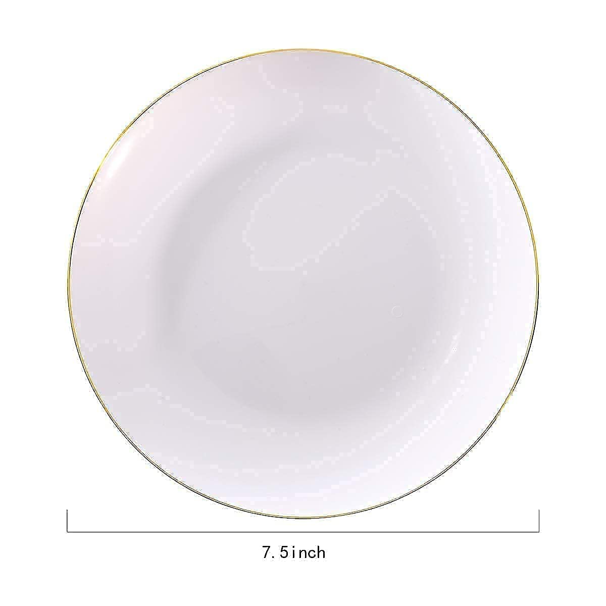 Premium Gold Plastic Plates & Silverware Set - 7.5inch & 10.25inch Nervure 100CPS Plates with 300CPS Gold Plastic Cutlery - Elegant Disposable Tableware for Parties, Weddings, and Special Events