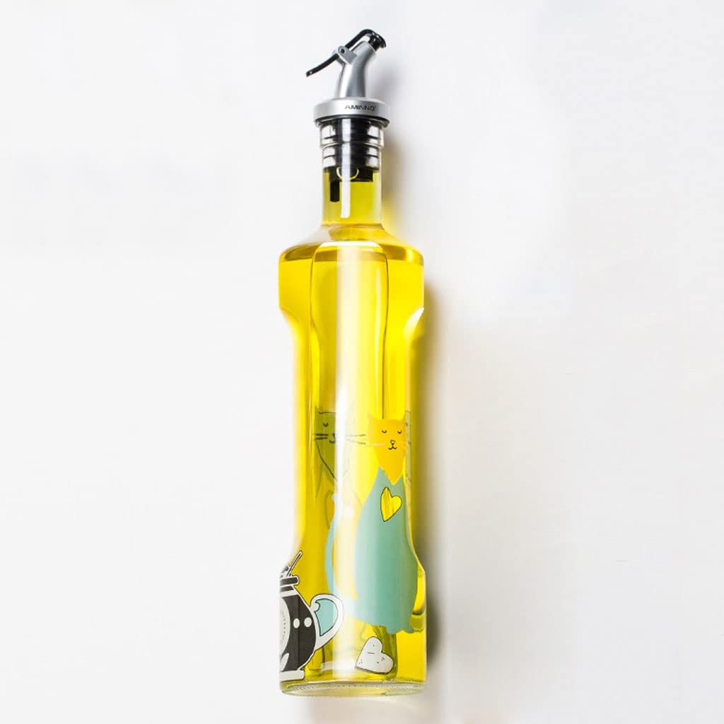 Premium 500ml Glass Olive Oil Dispenser & Vinegar Bottle - Healthy Kitchen Storage Solution for Cooking, Salad Dressing & Gourmet Meals
