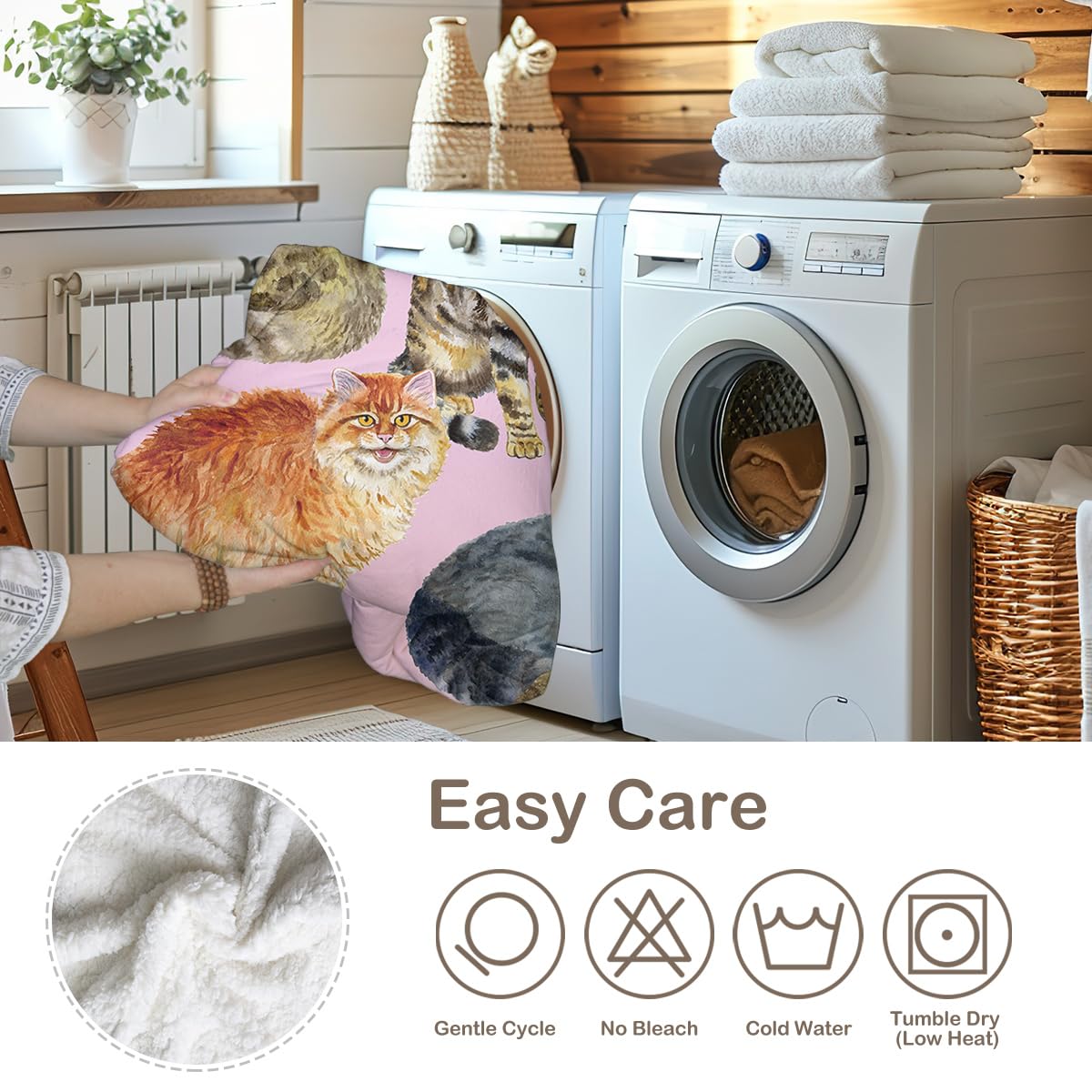 Soft Sherpa Fleece Cat Blanket for Kids & Adults - 50x60 Inch Cozy Throw for Bed, Couch, Chair - Perfect Gift for Cat Lovers (Pink) | Ideal for Nap Time, Movie Nights & Winter Warmth