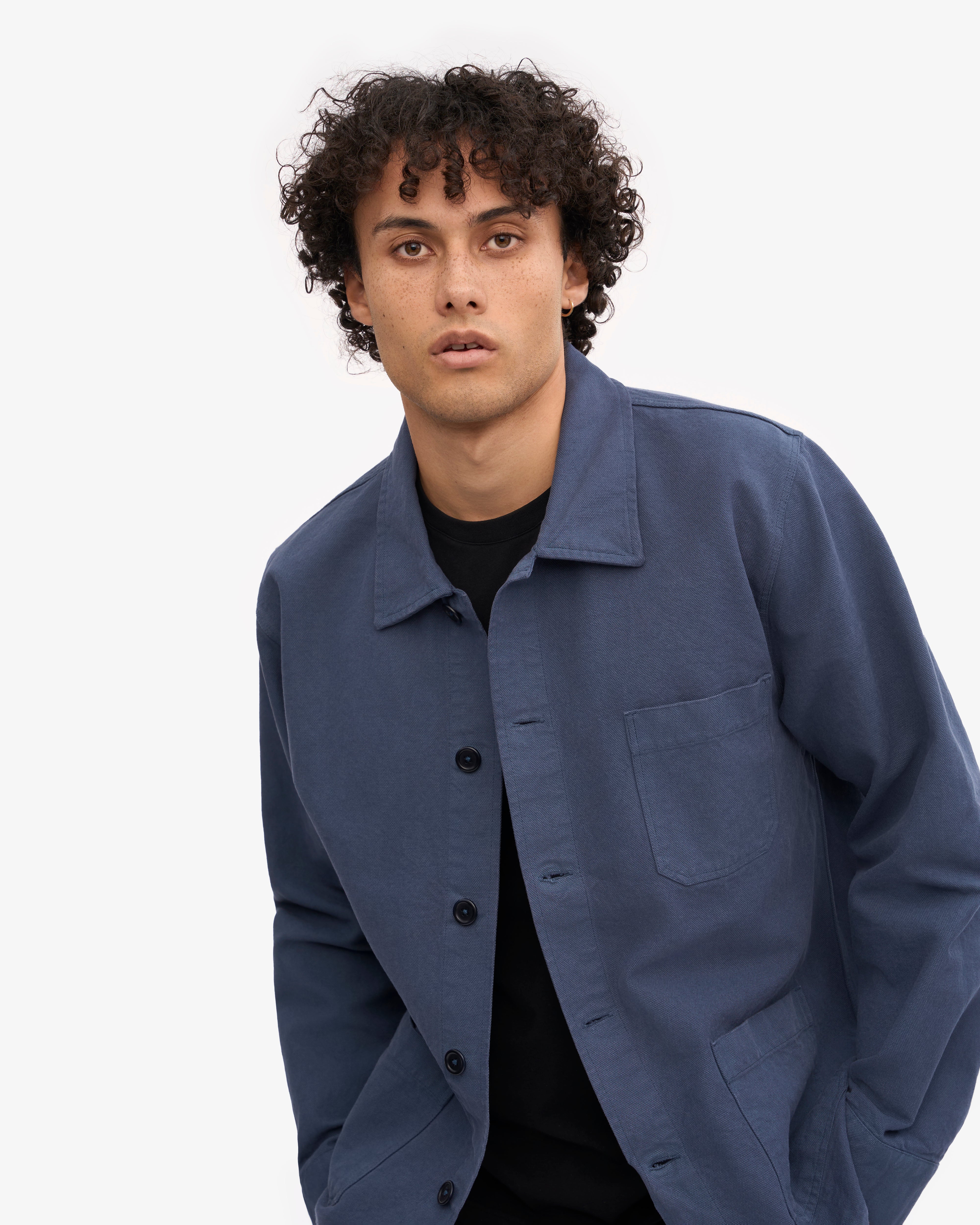 Premium Organic Cotton Workwear Jacket for Men & Women - Eco-Friendly Petrol Blue - Ideal for Outdoor Work, Hiking & Casual Wear