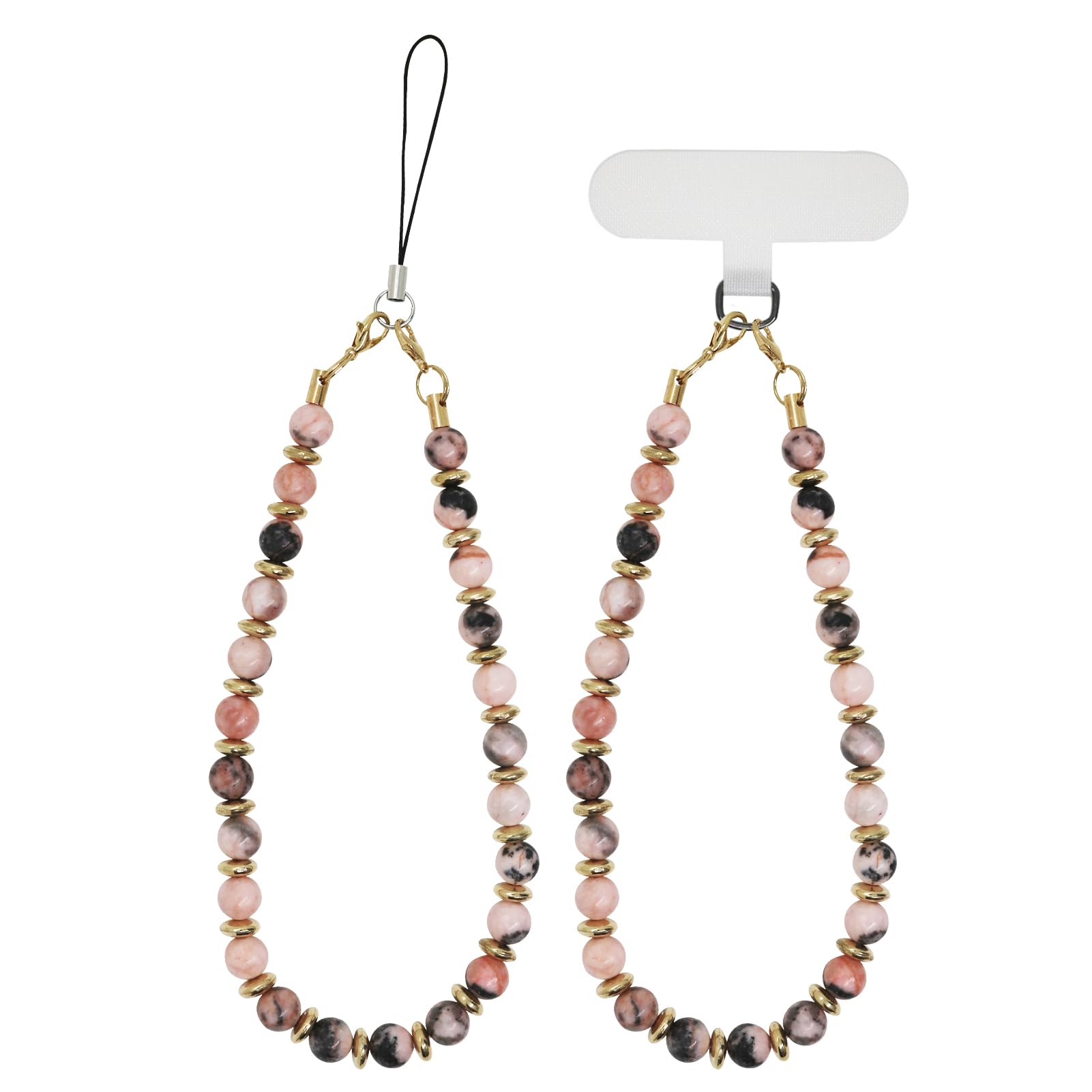 Denogoo Detachable Marble Beaded Phone Lanyard Wrist Strap - Universal Hands-Free Phone Holder with Tether Tab for iPhone, Samsung, AirPods - Perfect for Work, Gym, Travel & Daily Use