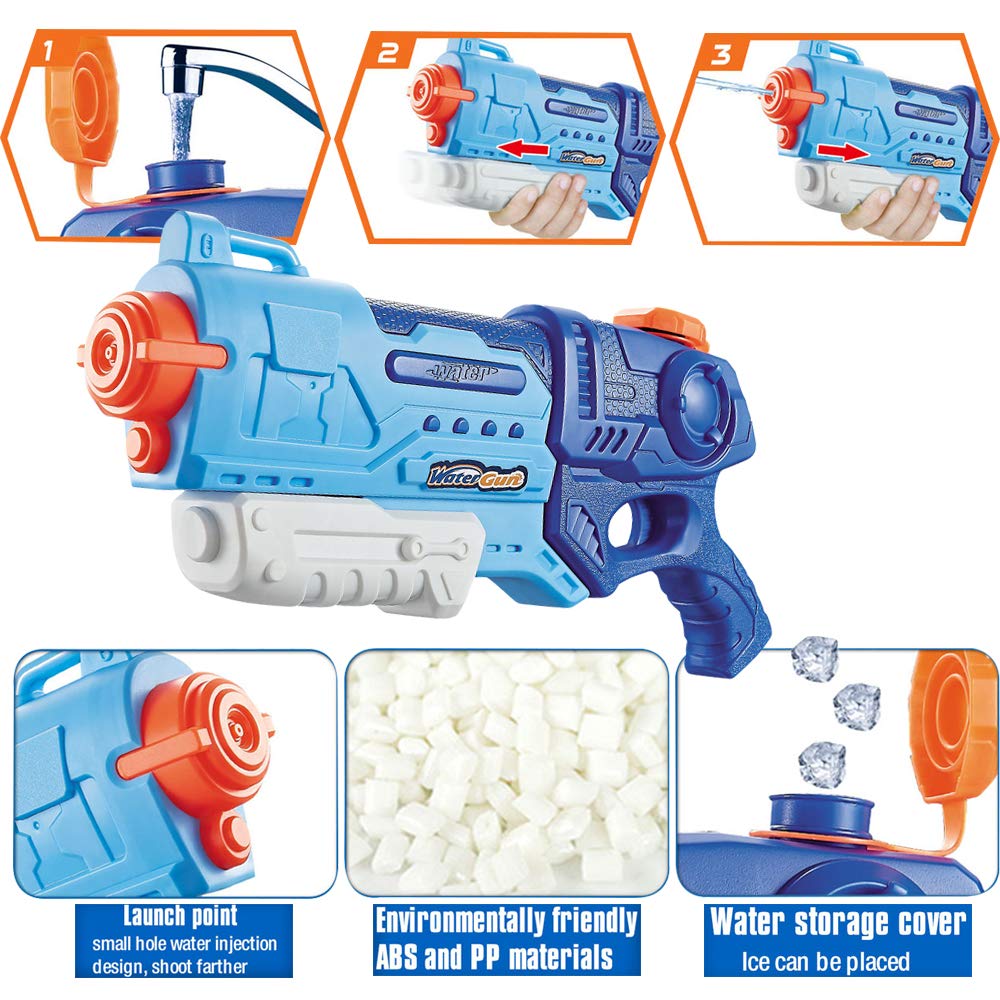 WTOR 3 Pack Super Soaker Water Guns - High Capacity Water Blasters for Outdoor Summer Fun | Pool Party, Beach & Backyard Water Fights | Perfect for Adults, Kids, Teens, Boys & Girls