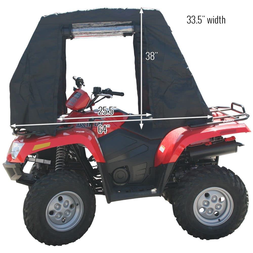 Black ATV Cab Enclosure Canopy Cover - Waterproof & Windproof Protection for UTV/ATV - Perfect for Off-Roading, Hunting & Winter Riding