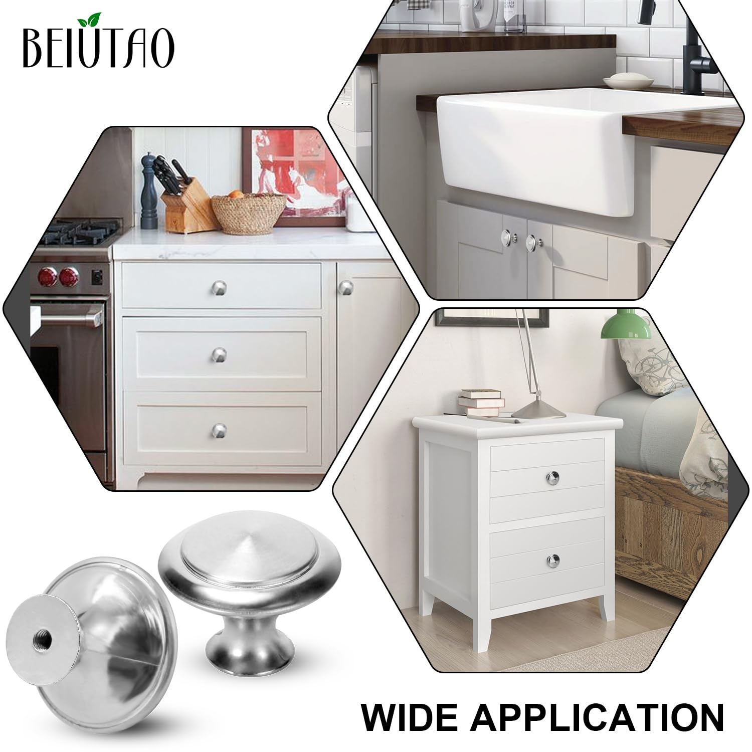 35 Pack Brushed Nickel Cabinet Knobs - 30mm Round Drawer Pulls & Dresser Handles - Durable Silver Hardware for Kitchen, Bathroom & Furniture (Easy DIY Installation)