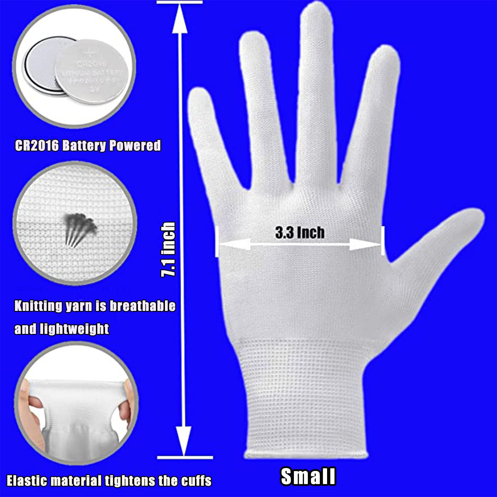 LED Glow Gloves for Kids Ages 3-8 - Light Up Party Toys for Boys & Girls - Fun Halloween, Christmas, Easter & Birthday Gifts - Small Size for Safe Play at Night Parties, Raves & Concerts