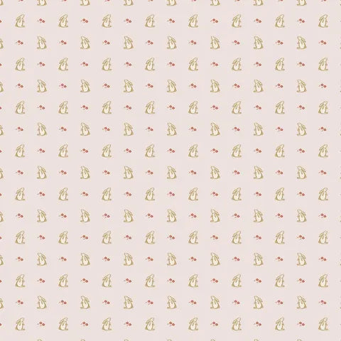 DV6913 Pale Pink Rabbit Print - Cute & Stylish Home Decor for Nursery, Bedroom, or Living Room