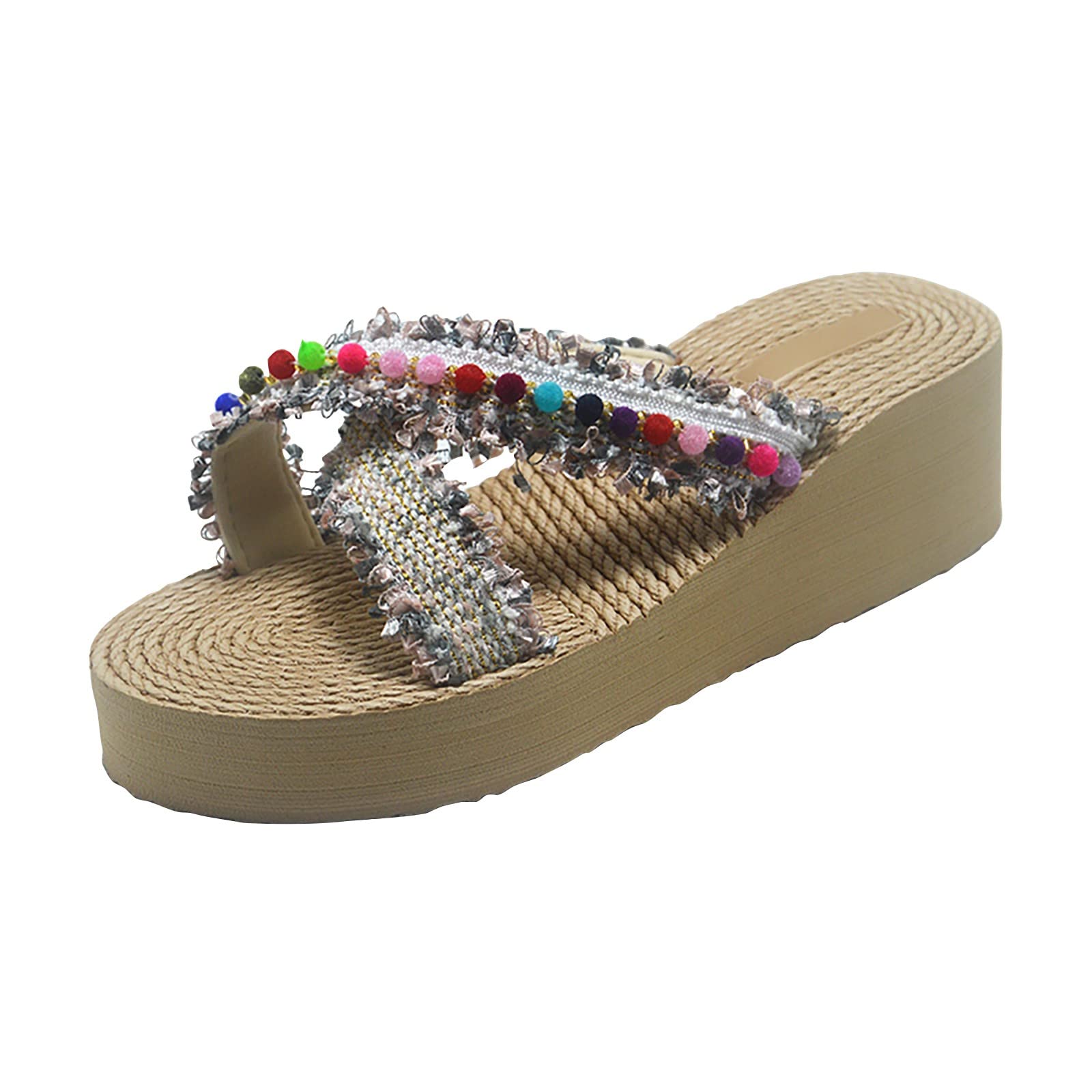 Women's Slim Flip Flops - Comfortable Concave Sole Sandals for Beach, Shower & Indoor Use | Soft Cotton Open-Toe House Slippers | Perfect for Poolside, Vacation & Home Relaxation
