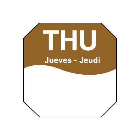 DayMark 1100604 Thu MoveMark Octagon Dot Labels - 1 Roll of 1,000 Color-Coded Food Safety Labels for Restaurant Kitchen Organization & Inventory Management