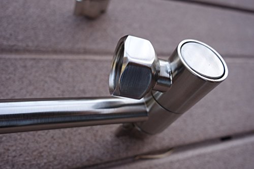Double Locking Brass Shower Extension Arm in Brushed Nickel Finish - Adjustable Shower Head Mount for Bathroom Renovation & Spa-Like Experience