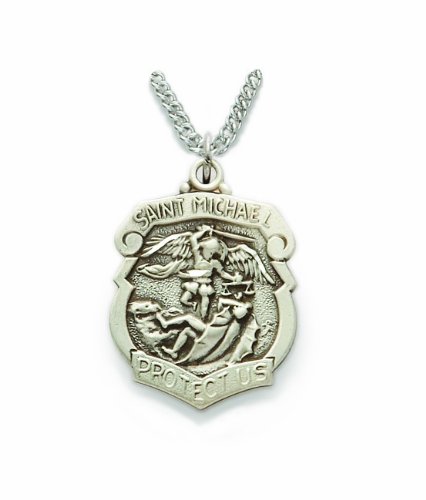 Sterling Silver Saint Michael Shield Medal - Religious Jewelry for Protection & Faith - Perfect for Gifts, Prayer, and Daily Wear