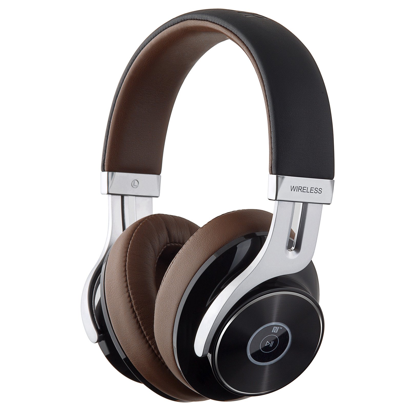 Edifier W855BT Wireless Bluetooth Headphones - Over-Ear Stereo Headset with Built-in Mic & Volume Control - Noise Cancelling for Work, Travel & Gaming - Brown/Black