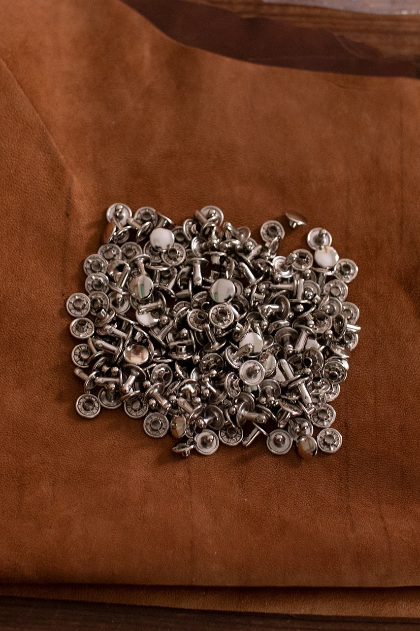 Hollow Rivet KØ9.2 x L8.2mm Iron/Nickel - Heavy Duty Fasteners for Metal Fabrication, Automotive & DIY Projects