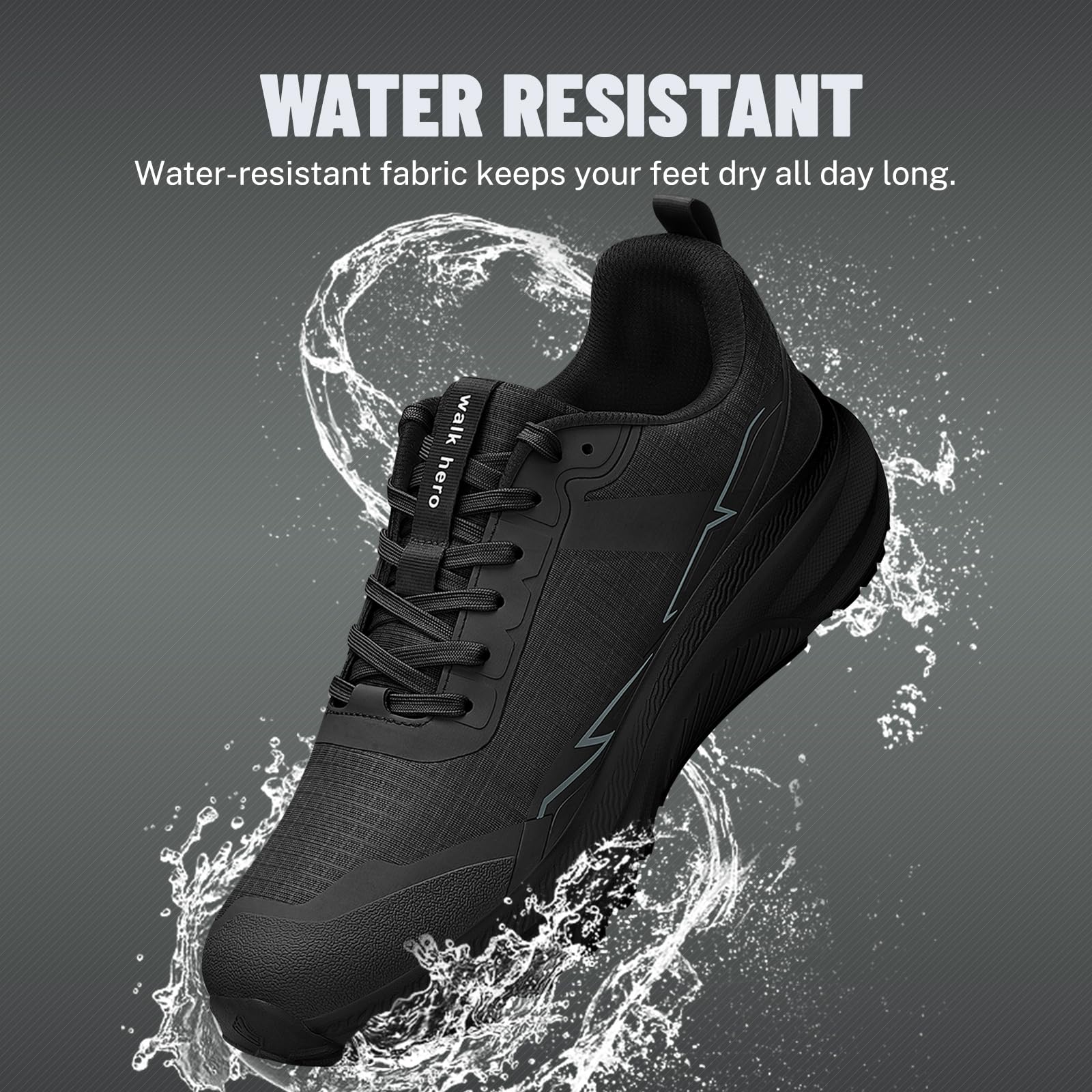 Men's Orthopedic Hiking Shoes for Plantar Fasciitis Relief - Arch Support Walking Sneakers with Wide Toe Box - Lightweight Waterproof Outdoor Shoes for Foot & Heel Pain - Perfect for Trail Hiking, Travel & Daily Comfort