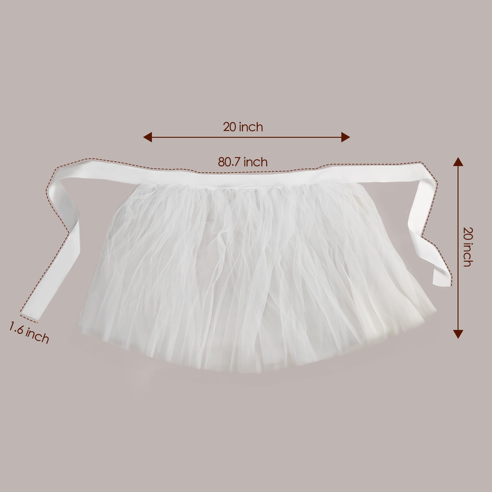 UNIQOOO White Tulle Tutu Chair Cover - 20