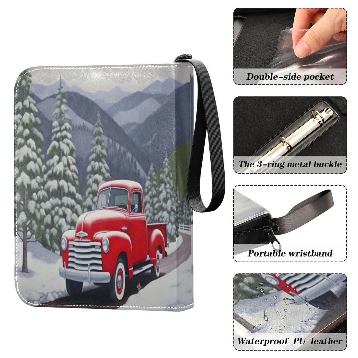Nander Christmas Car Card Binder 400 Pockets - Premium Trading Card Binder with Protective Sleeves for Baseball, Football & Game Cards - Durable Collectible Card Album for Sports & Trading Card Storage - Perfect for Collectors, Gift Giving & Card Organization