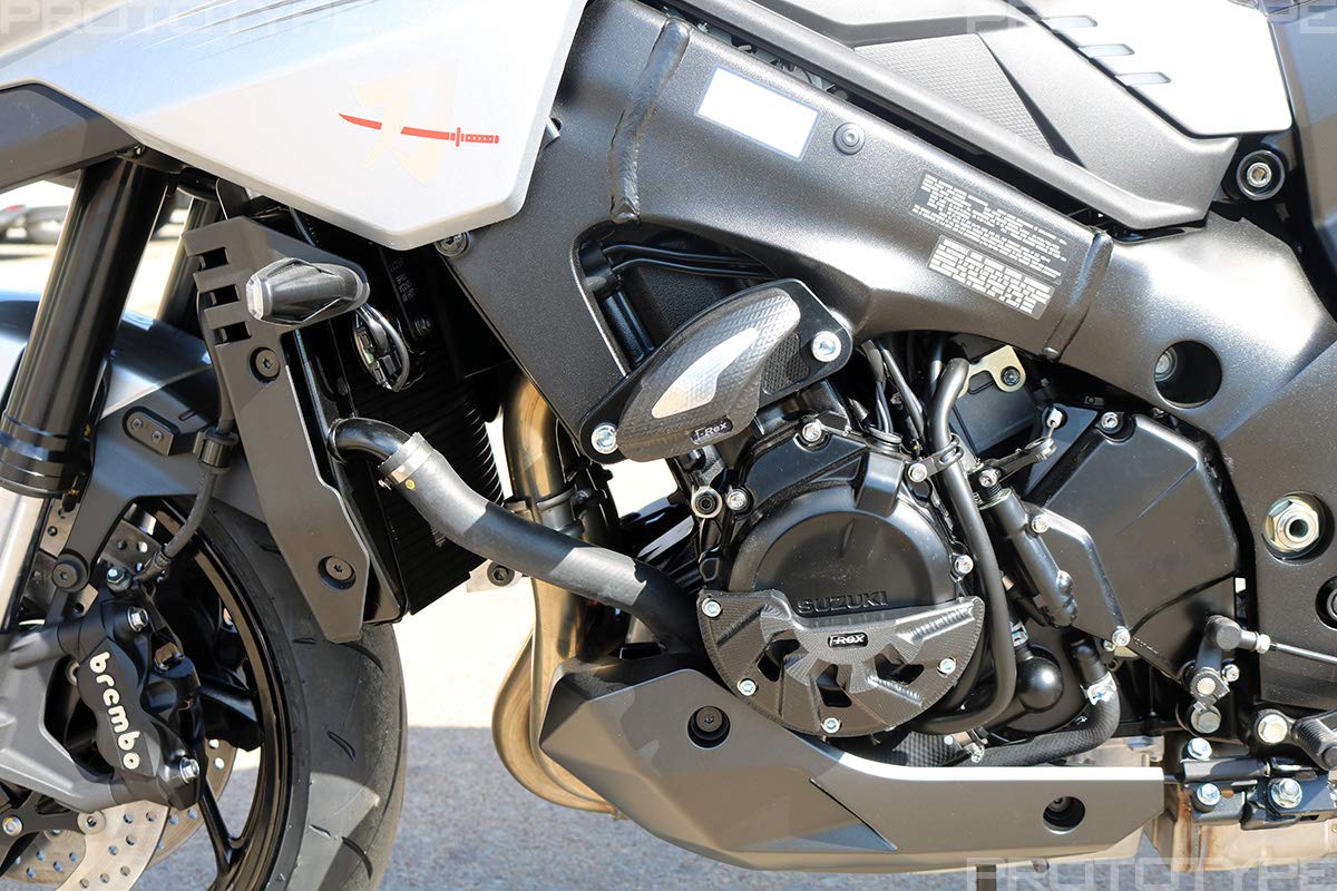 T-Rex Racing No Cut Frame Sliders for Suzuki GSX-S1000, GSX-S1000GT, GSX-S1000GX+, Katana - Black | Motorcycle Crash Protection | Perfect for Street Riding & Track Days
