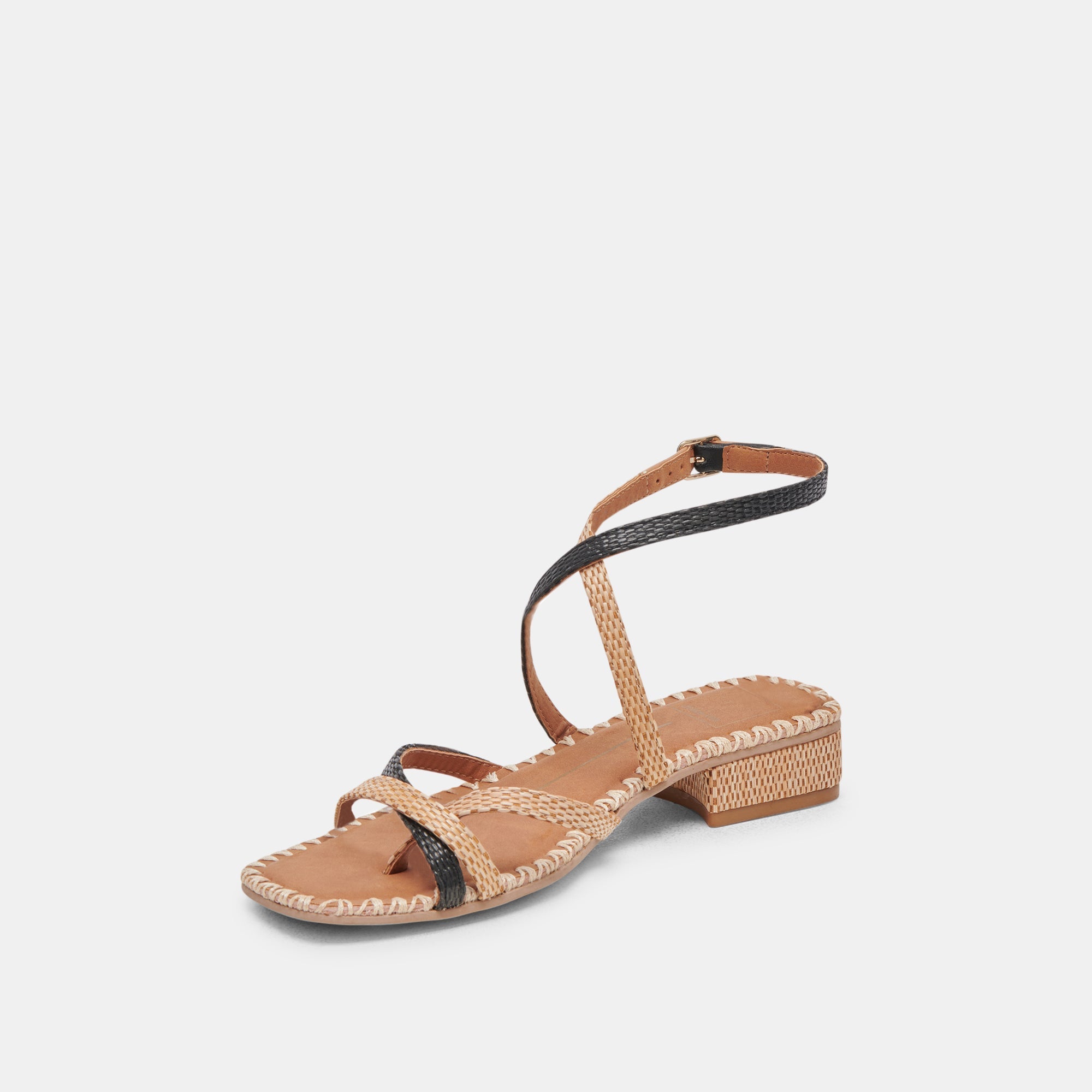 BRINN SANDALS - Black Natural Raffia Women's Sandals | Comfortable & Stylish for Beach, Vacation & Summer Outfits