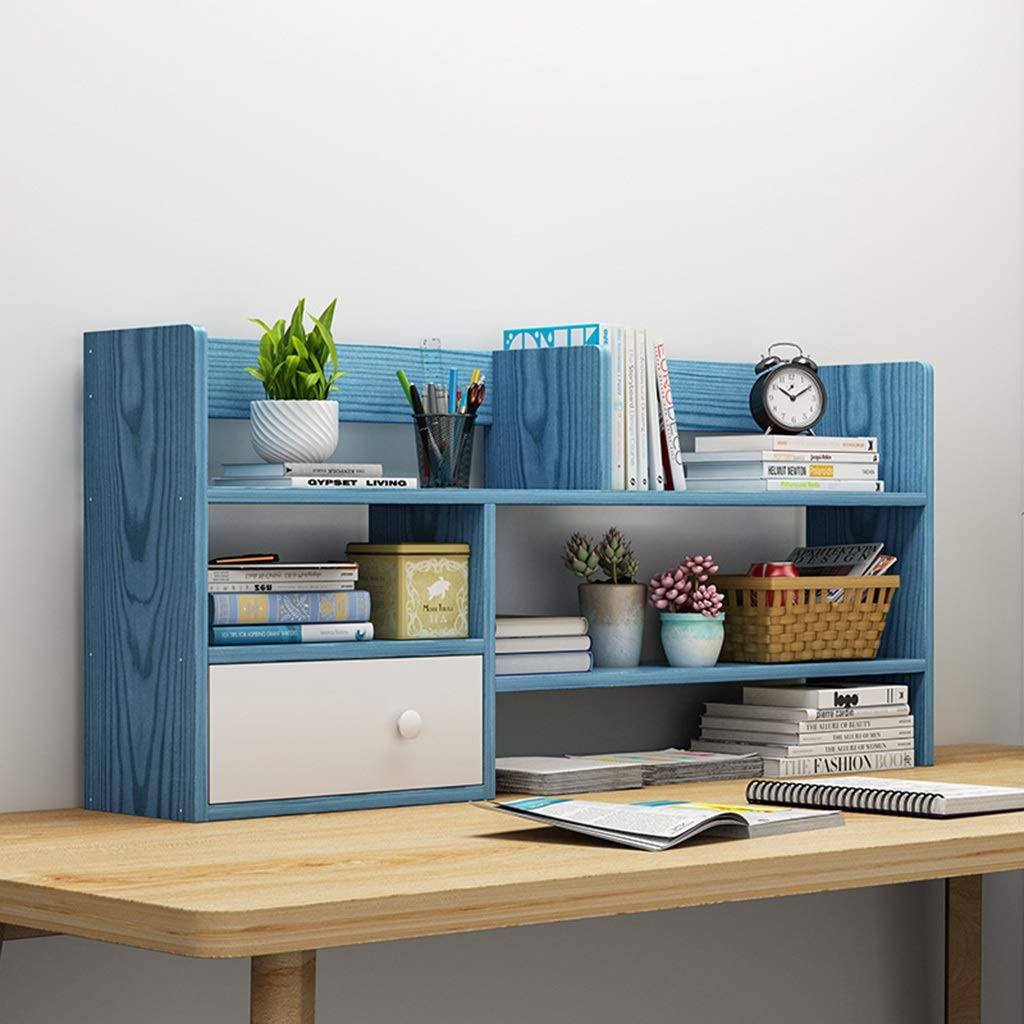 Modern Desktop Bookshelf Organizer - Wooden Bookcase Display Shelf for Desk, Office, Dorm & Bedroom | Space-Saving Bookshelf for Counter, Hutch & Kitchen Organization | Perfect for Storing Books, Decor & Essentials