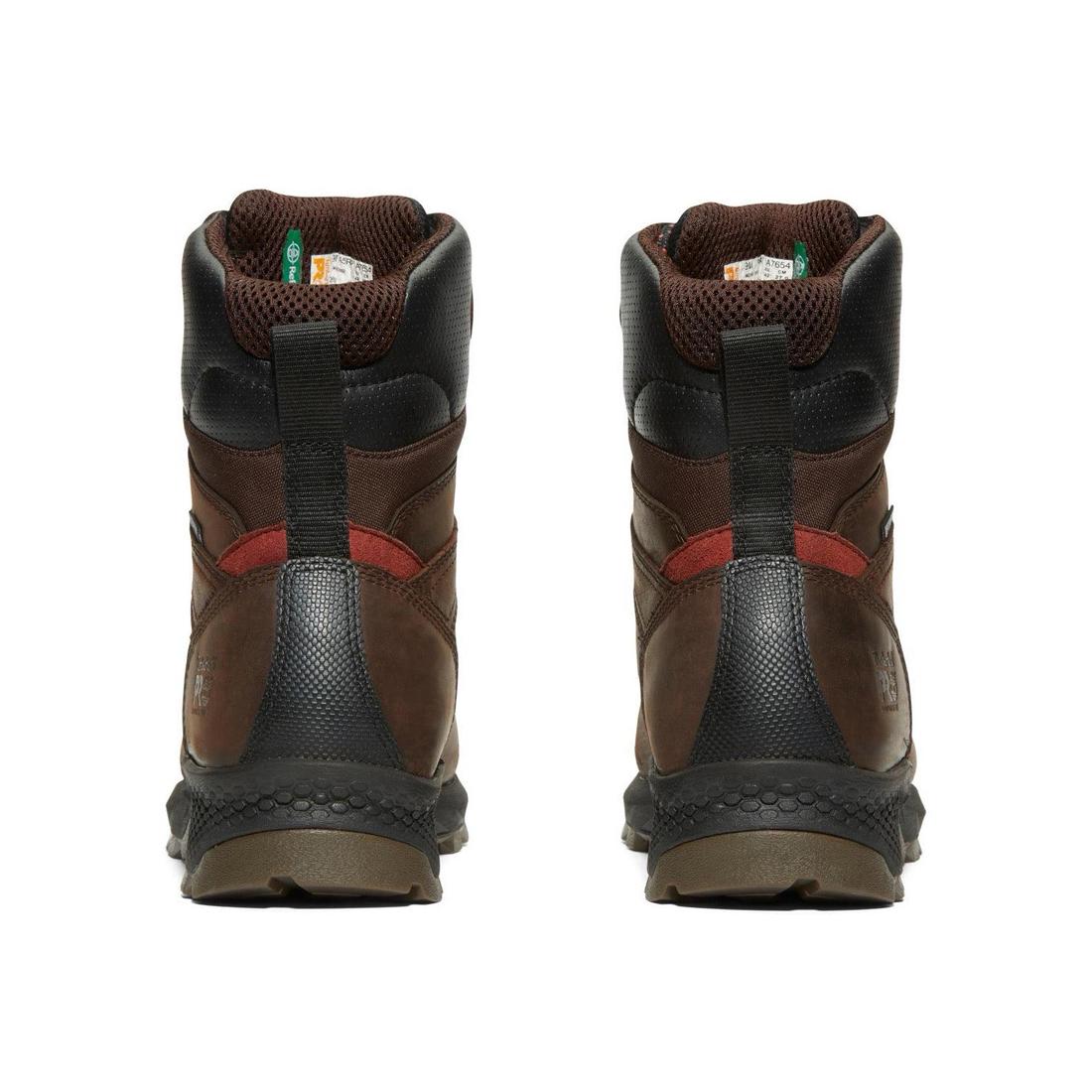 Titan EV 8 Inch Composite Toe Waterproof Insulated Work Boots for Men - Brown Safety Shoes for Construction, Warehouse & Outdoor Work