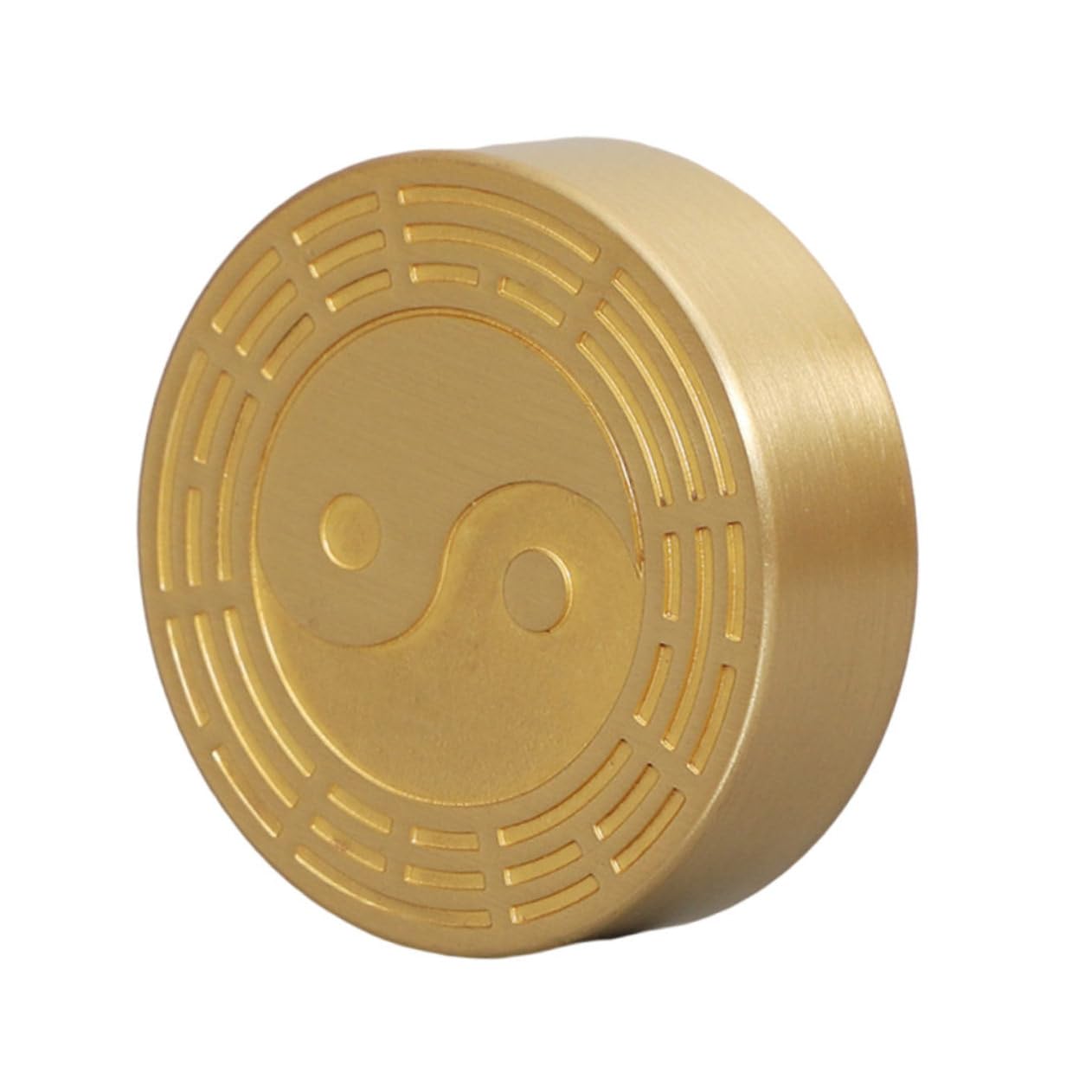 GOOHOCHY Solid Brass Calligraphy Paperweight - Round Letterweight for Chinese Calligraphy, Desk Accessory, Ink Pad Stabilizer - Perfect for Calligraphy Practice, Office Decor & Gift Giving