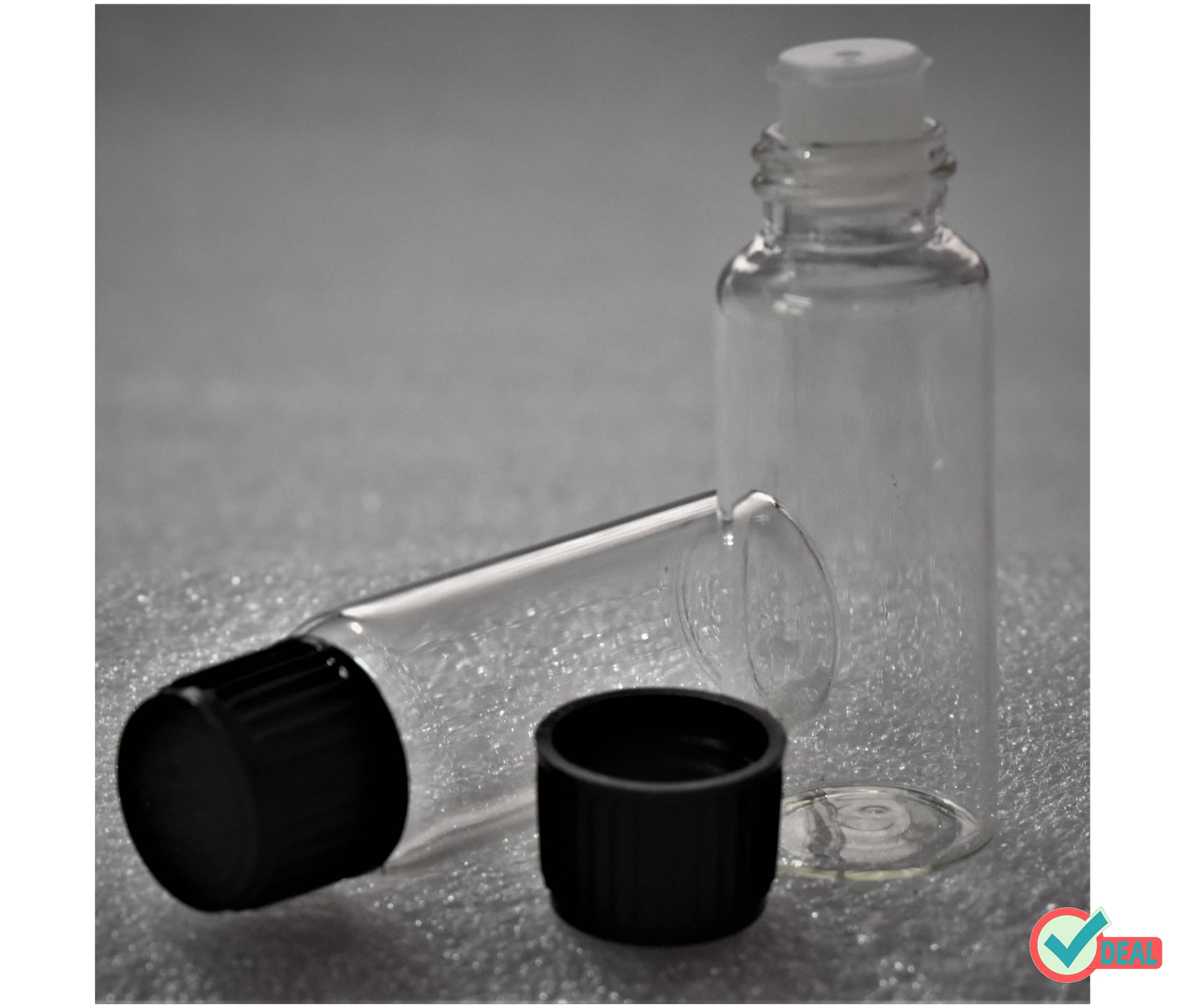 RITEDEAL 20ml Clear Glass Dropper Bottles (Pack of 10) - Type 1 Neutral Glass Essential Oil Storage Containers with Black Screw Caps & Leak-Proof Dropper - Perfect for DIY Essential Oils, Perfumes, CBD Tinctures & Liquid Samples
