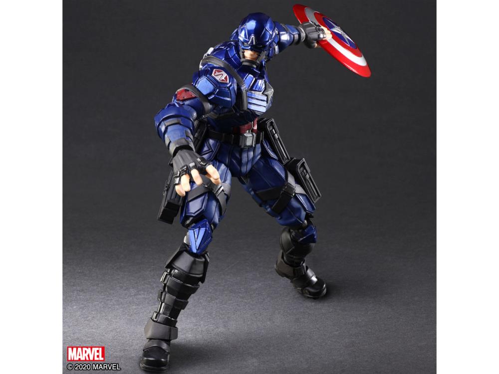 Bring Arts Marvel Universe Variant Captain America Action Figure by Square Enix - Collectible Anime-Style Superhero Toy for Display & Cosplay