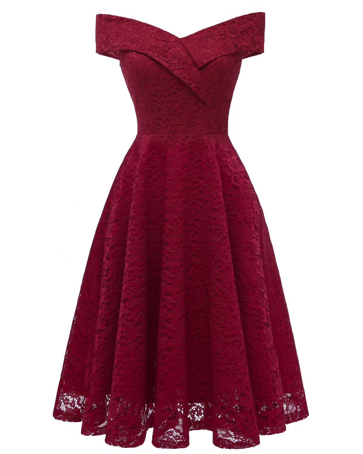 Off Shoulder Lace Dress for Women - Elegant Party & Wedding Guest Dress - Perfect for Cocktail Parties, Bridal Showers & Summer Events