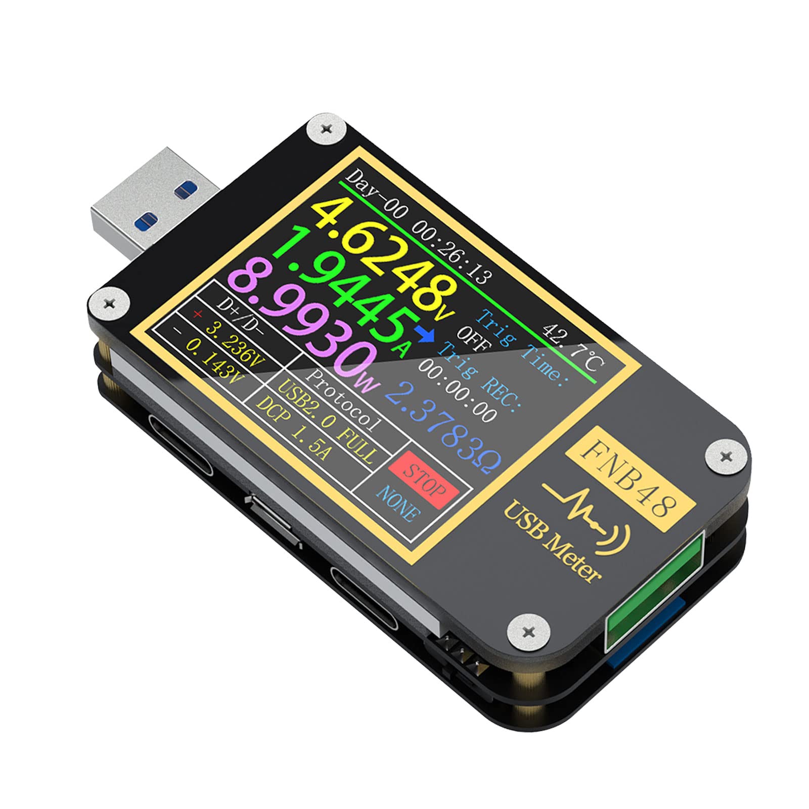 USB Tester Voltmeter 4-24V 6.5A with PD/QC/PPS for Chargers & Power Banks