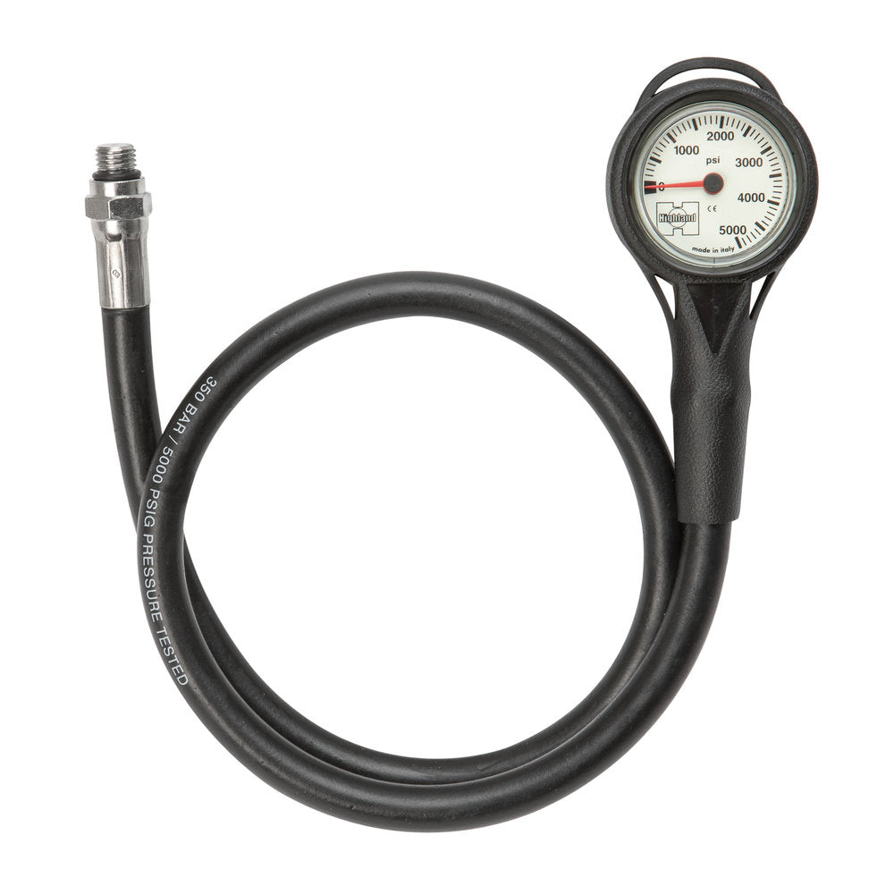 Highland Scuba Thin Line SPG Miflex - Premium Scuba Diving Pressure Gauge for Underwater Adventures | Perfect for Professional Divers and Ocean Exploration