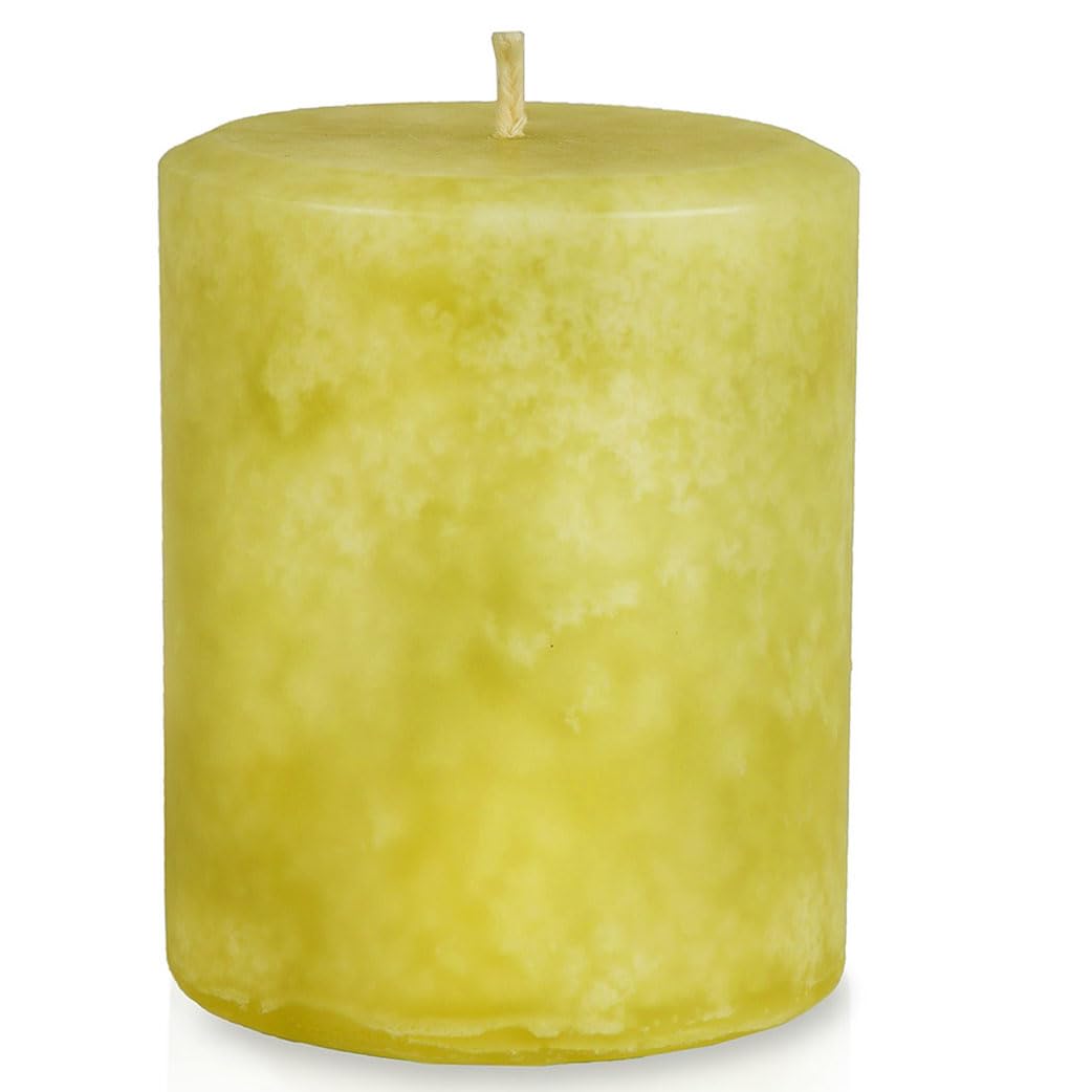 Handmade Bayberry Scented Pillar Candles - Christmas Holiday Home Fragrance Decor (3x3.75in) | Strong Aromatic Candles for Festive Decor, Gift Giving & Cozy Winter Ambiance