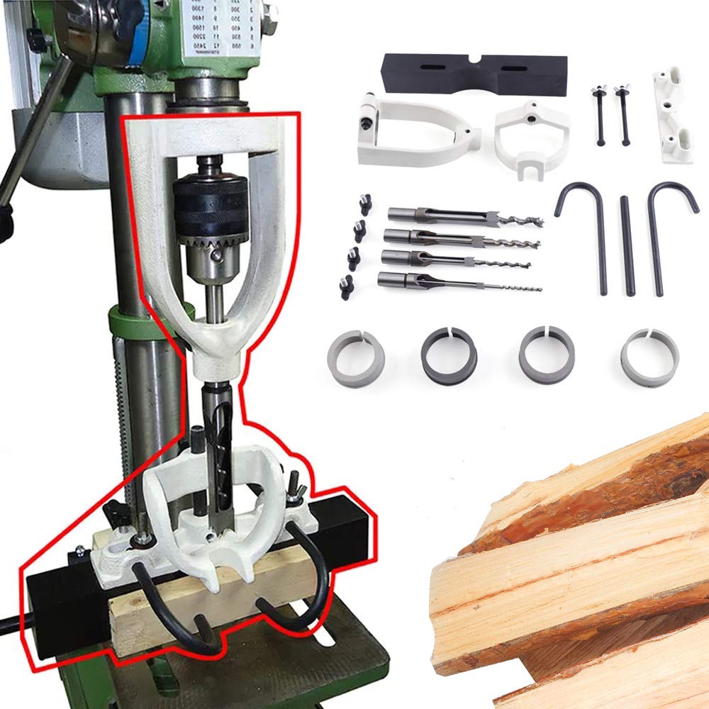 Professional Woodworking Mortising Machine - Heavy Duty Bench Mortiser with Square Hole Chisel Drilling Tool | Perfect for Cabinet Making, Furniture Joinery & DIY Wood Projects