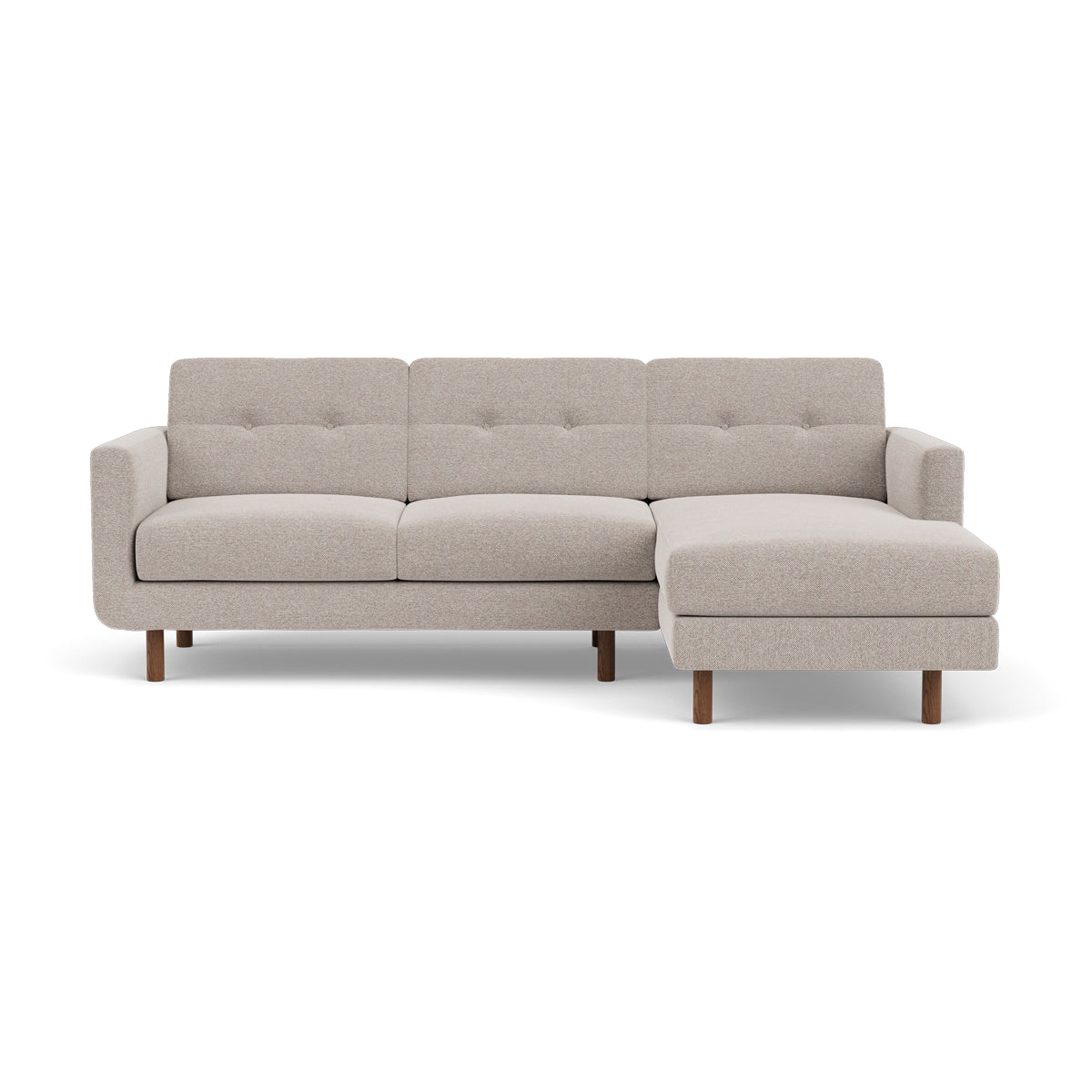 Conrad Fabric Right Chaise Sofa - Modern Sectional Couch for Living Room, Lounge & Home Theater - Comfortable Upholstered Furniture with Chaise Lounge