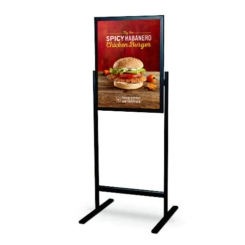24x36 Double Sided Snap Frame Floor Stand - 2 Snap Open Sign Frames for Posters, Artwork & Displays - Perfect for Retail Stores, Events & Trade Shows