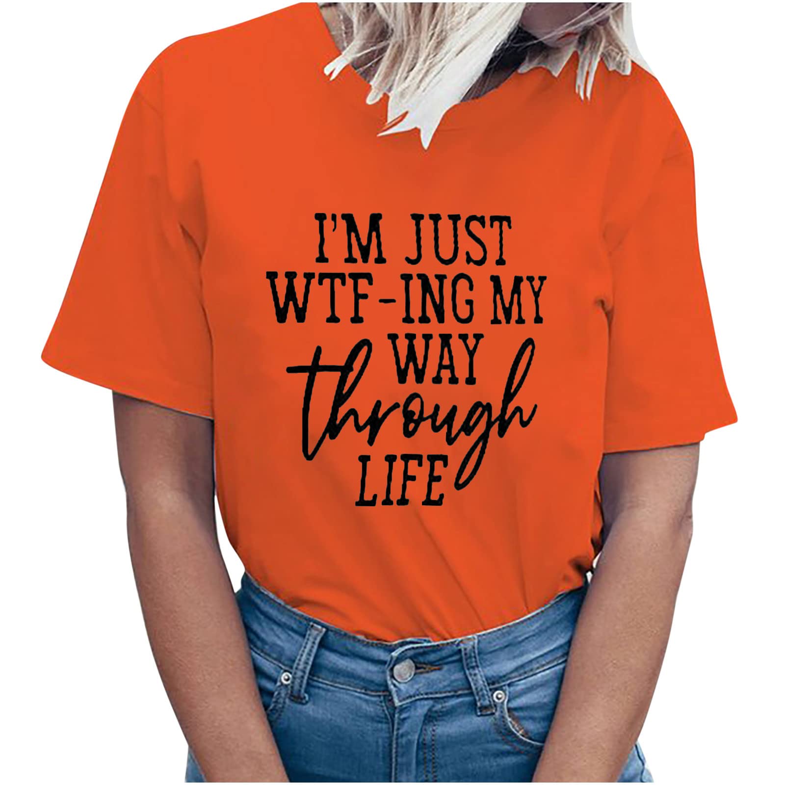 Funny Cute Short Sleeve Blouse for Women - Personalized Letter Print Trendy T-Shirt | Perfect Mother's Day Gift & Going Out Top | Casual Wear, Birthday Present, Family Reunion Outfit