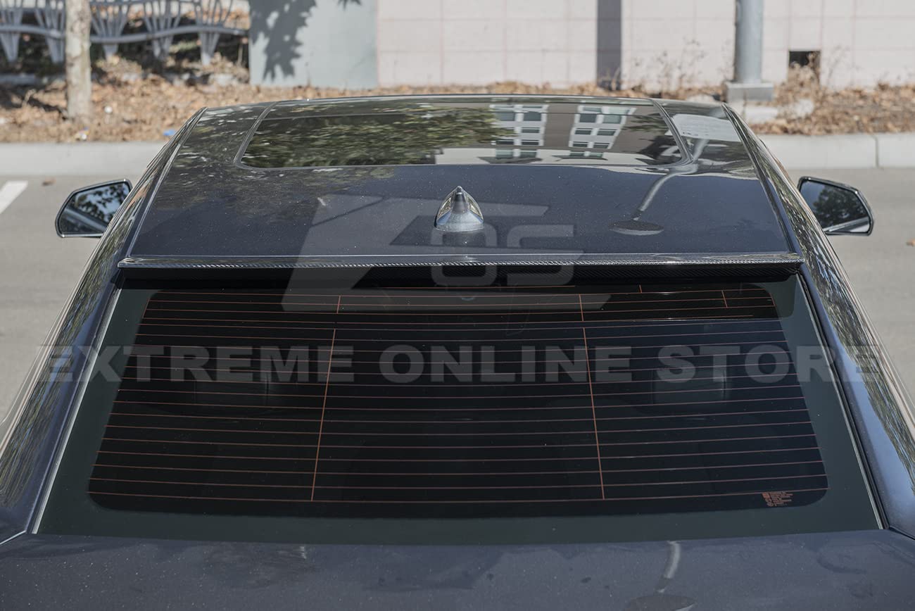 Carbon Fiber Rear Window Roof Spoiler for 2009-2014 Cadillac CTS & CTS-V Sedan - EOS Performance Style Replacement - Enhance Aerodynamics & Sporty Look for Street Racing & Car Shows