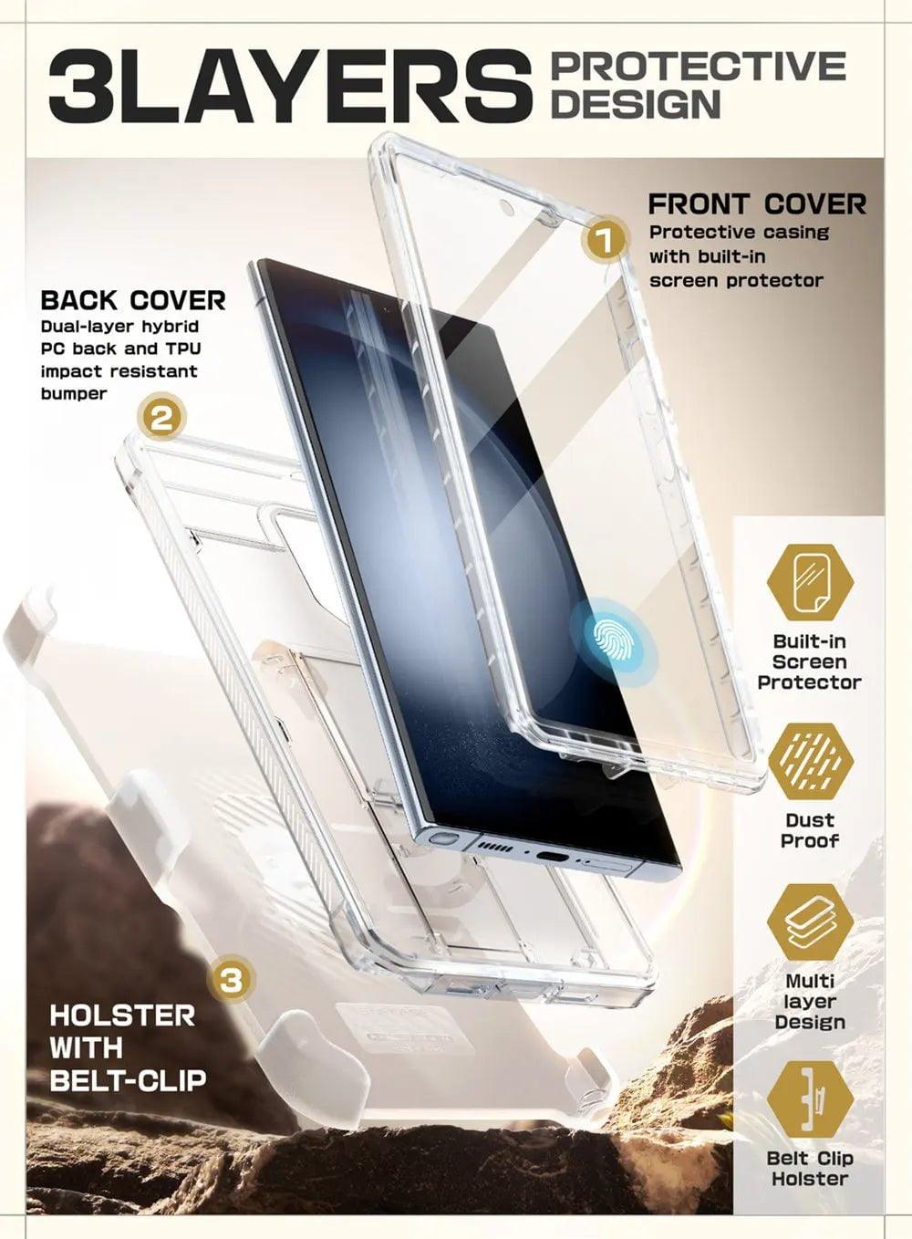 Samsung Galaxy S24 Ultra Case - Supcase UB Pro Full Body Dual Layer Protective Cover with Kickstand | Shockproof & Drop Protection for Everyday Use & Outdoor Activities