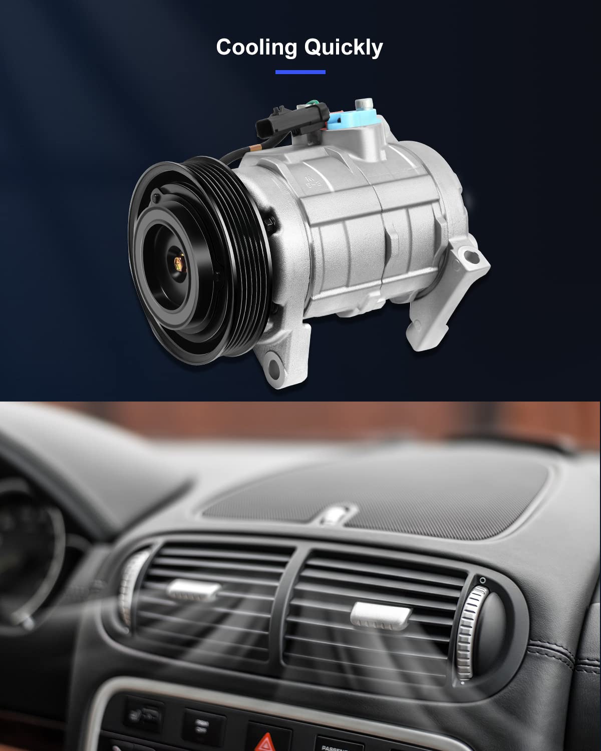 ECCPP AC Compressor Replacement for 2000-2007 Dodge Grand Caravan & Plymouth Grand Voyager 3.3L - High Performance Air Conditioning Compressor for Smooth Cooling in Summer Driving