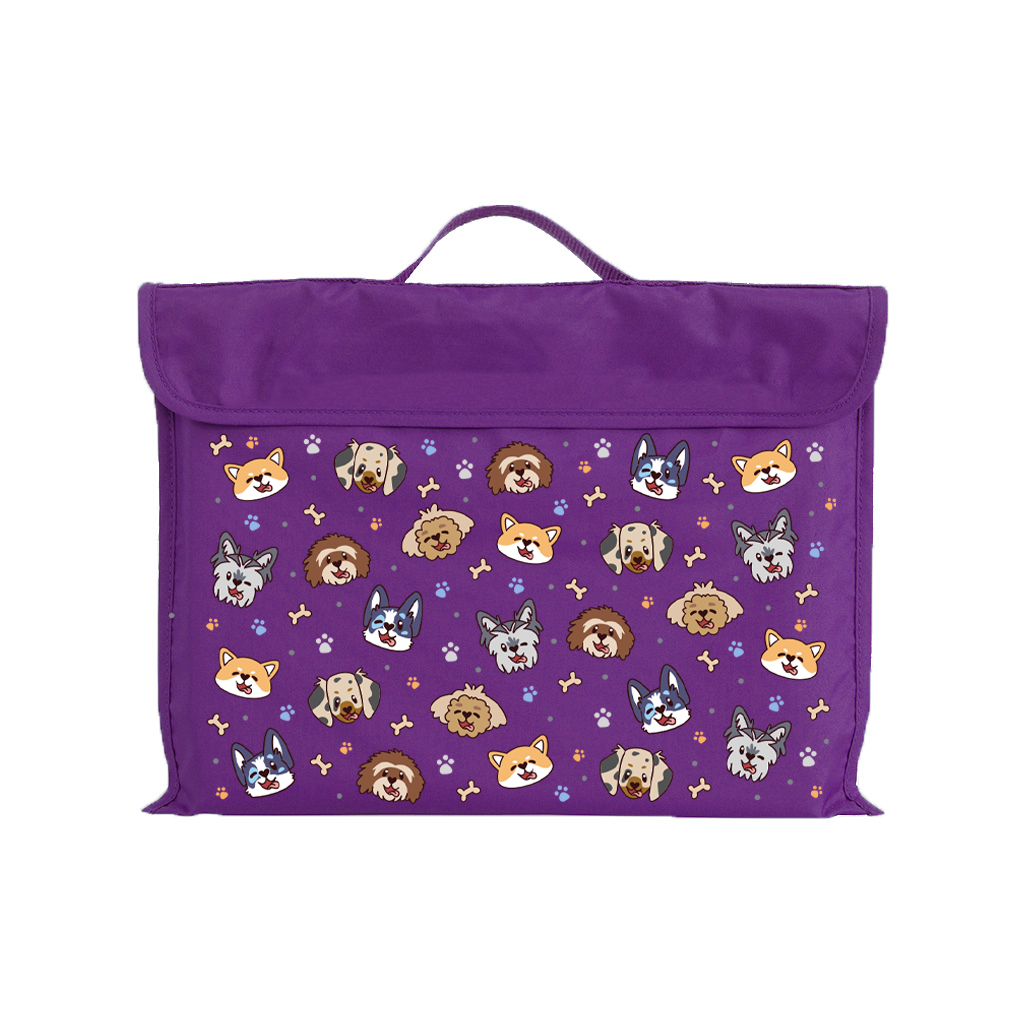 Eco-Friendly Puppy Pals Reusable Library Book Bag - Perfect for School, Shopping & Pet Lovers