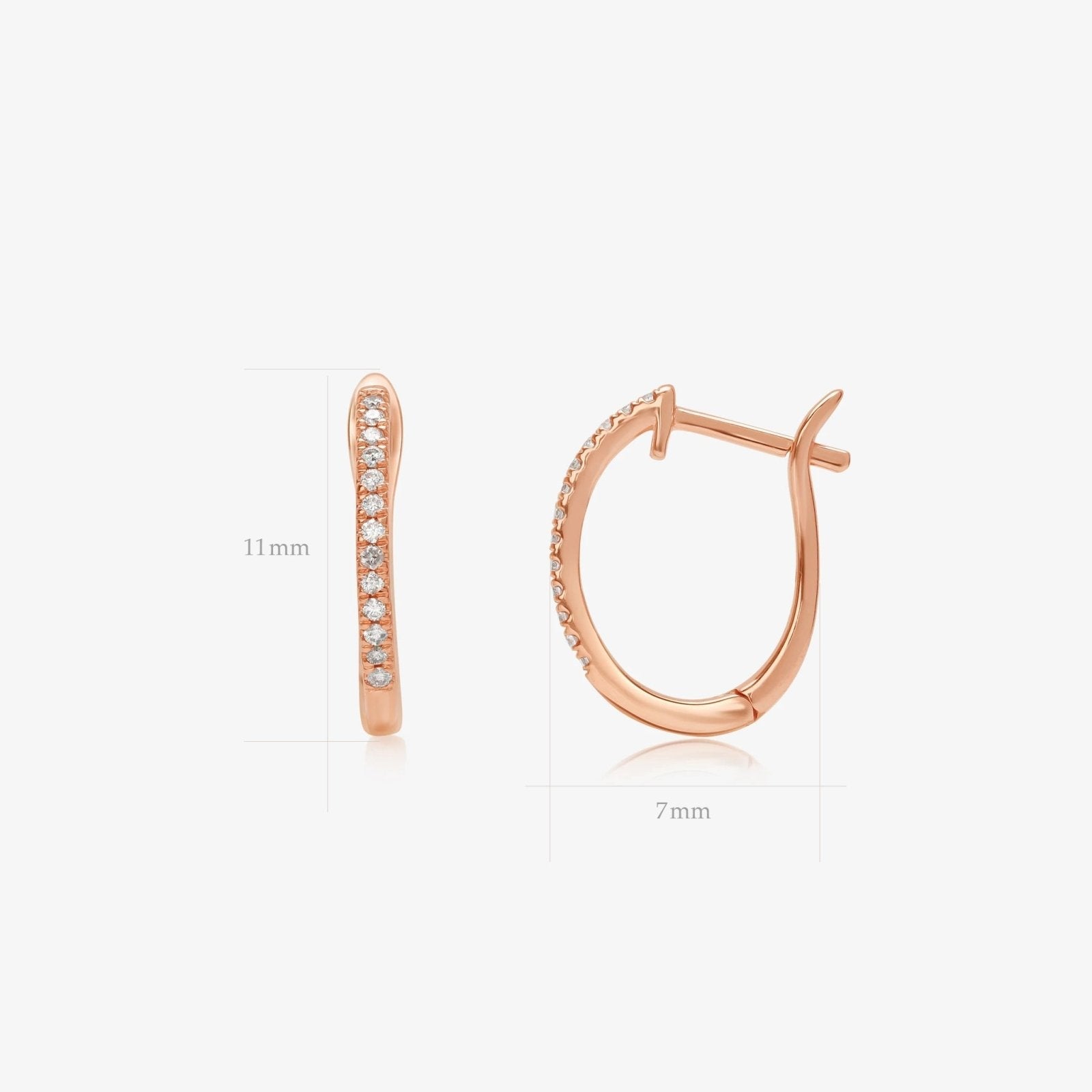 14K Yellow Gold Diamond Hoop Earrings for Women - Dainty Everyday Stud Earrings for Work, Date Night & Special Occasions