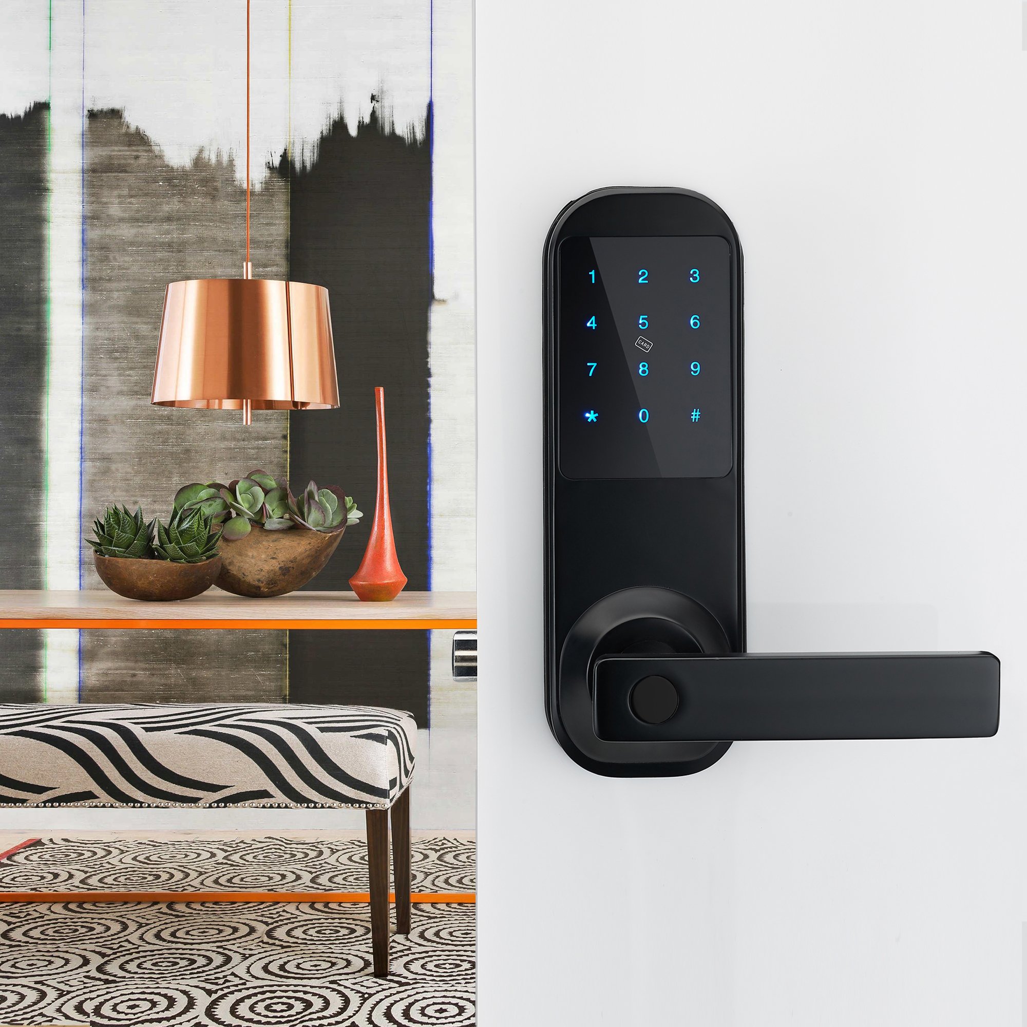 Smart Keyless Entry Door Lock - Electronic Code, Mifare Card & Mechanical Key (M10-ORB) | Secure Home & Office Access Control System