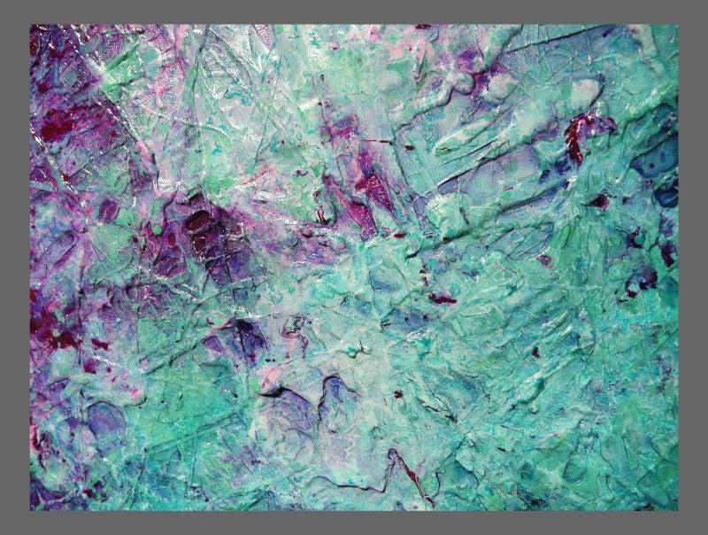 Abstract Painting Jade Pink Blue - Modern Wall Art for Living Room, Bedroom & Office Decor - Handmade Canvas Artwork for Home & Office