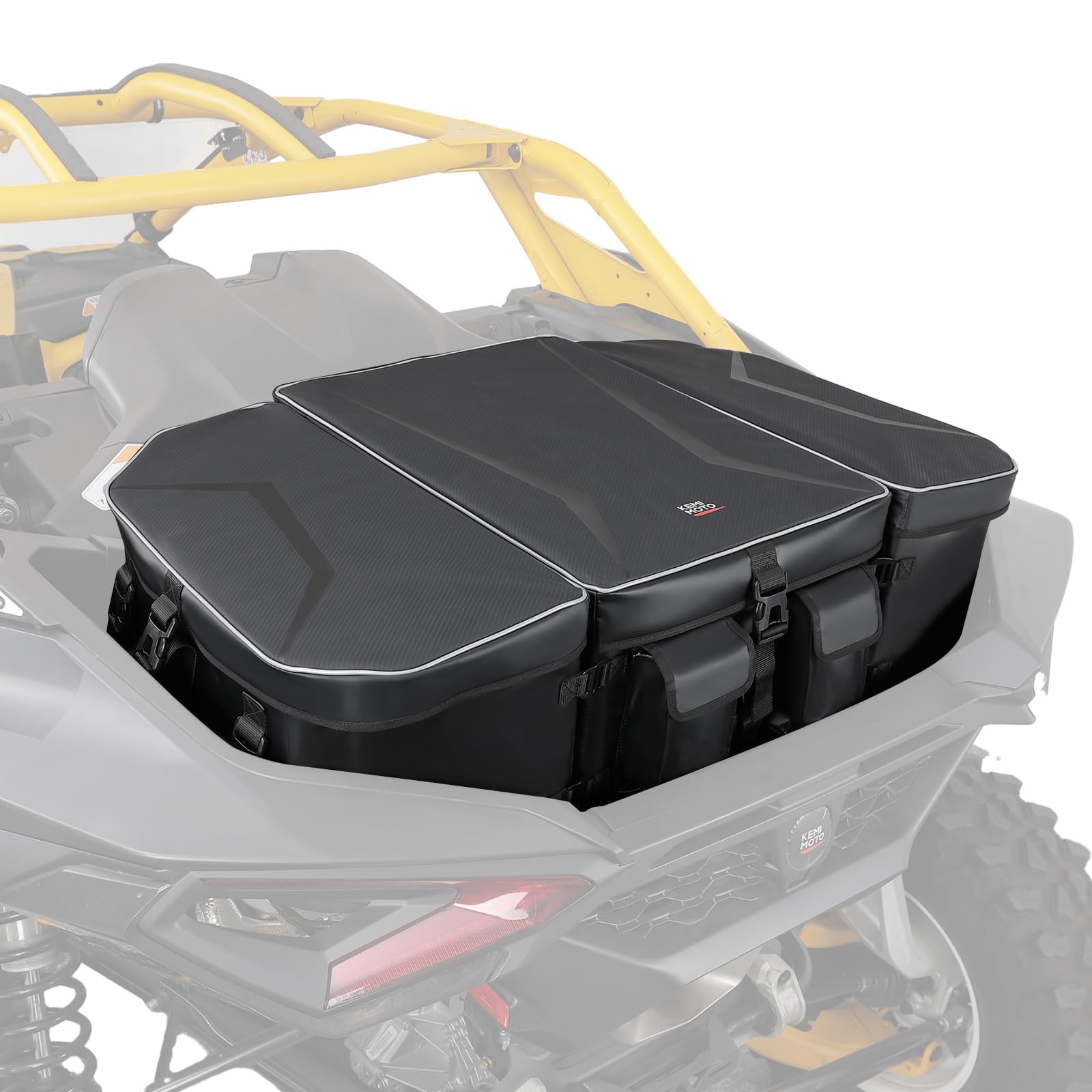 KEMIMOTO UTV Cargo Storage Bag for Can-Am Maverick R 2024-2025 | 125L Rear Bed Toolbox Trunk with 16L Cooler Bag | Durable Off-Road Gear Storage for Camping, Hunting & Outdoor Adventures