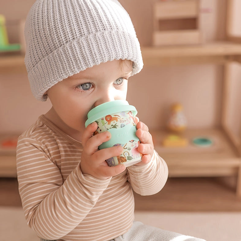 Safari Themed Babyccino Cup 120ml - Leak-Proof Toddler Sippy Cup for Travel, Daycare & Home Use